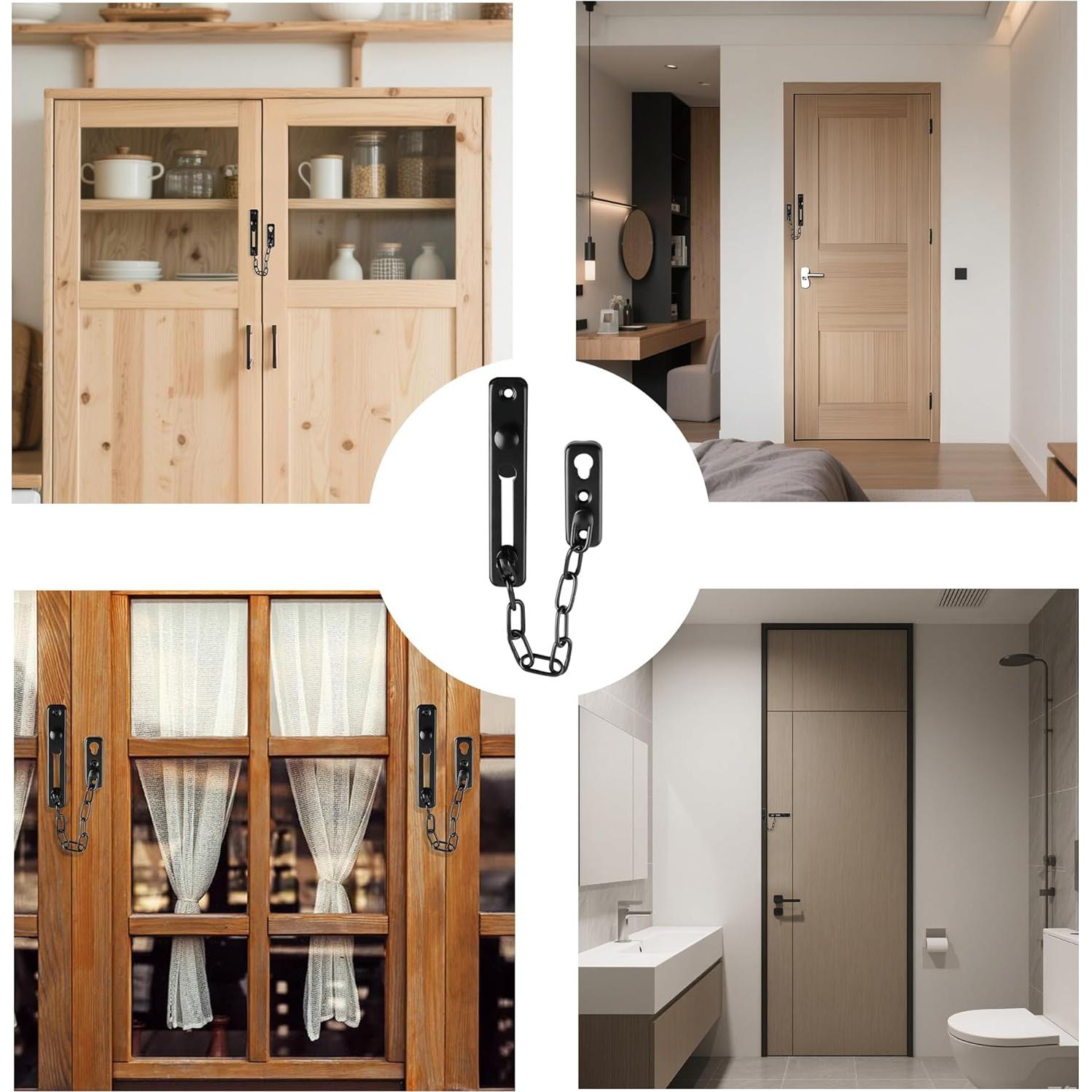 Cerradura de cadena Mooche 220mm acero inoxidable negra