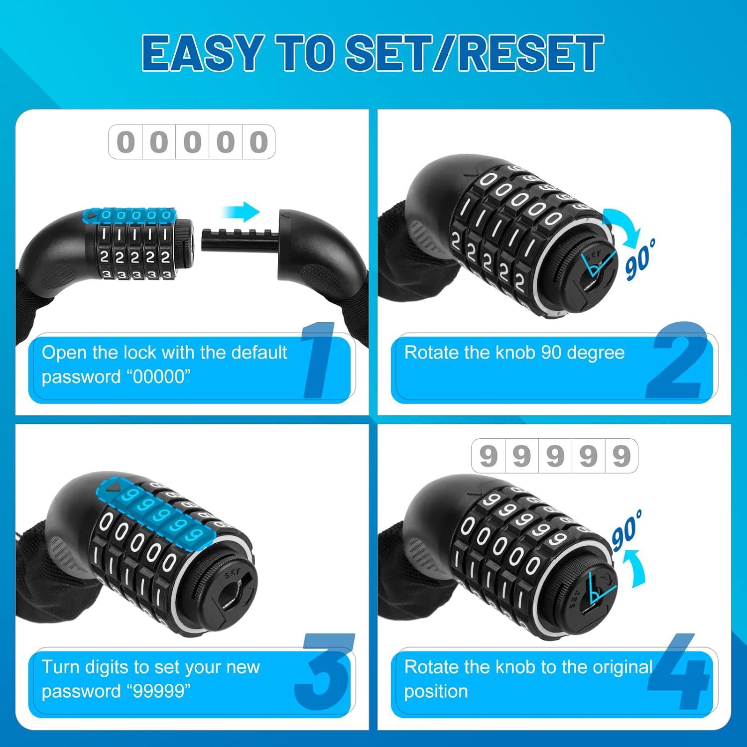 Candado de Cadena para Bicicleta APECYC 150cm Alta Seguridad