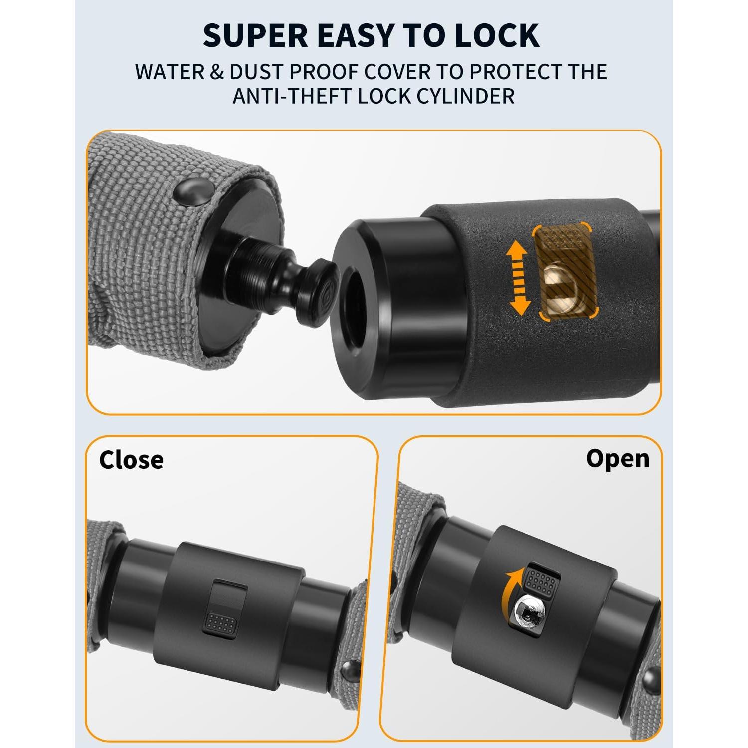 Candado de Cadena Sportneer 8mm Antirrobo con 2 Llaves 1.22m