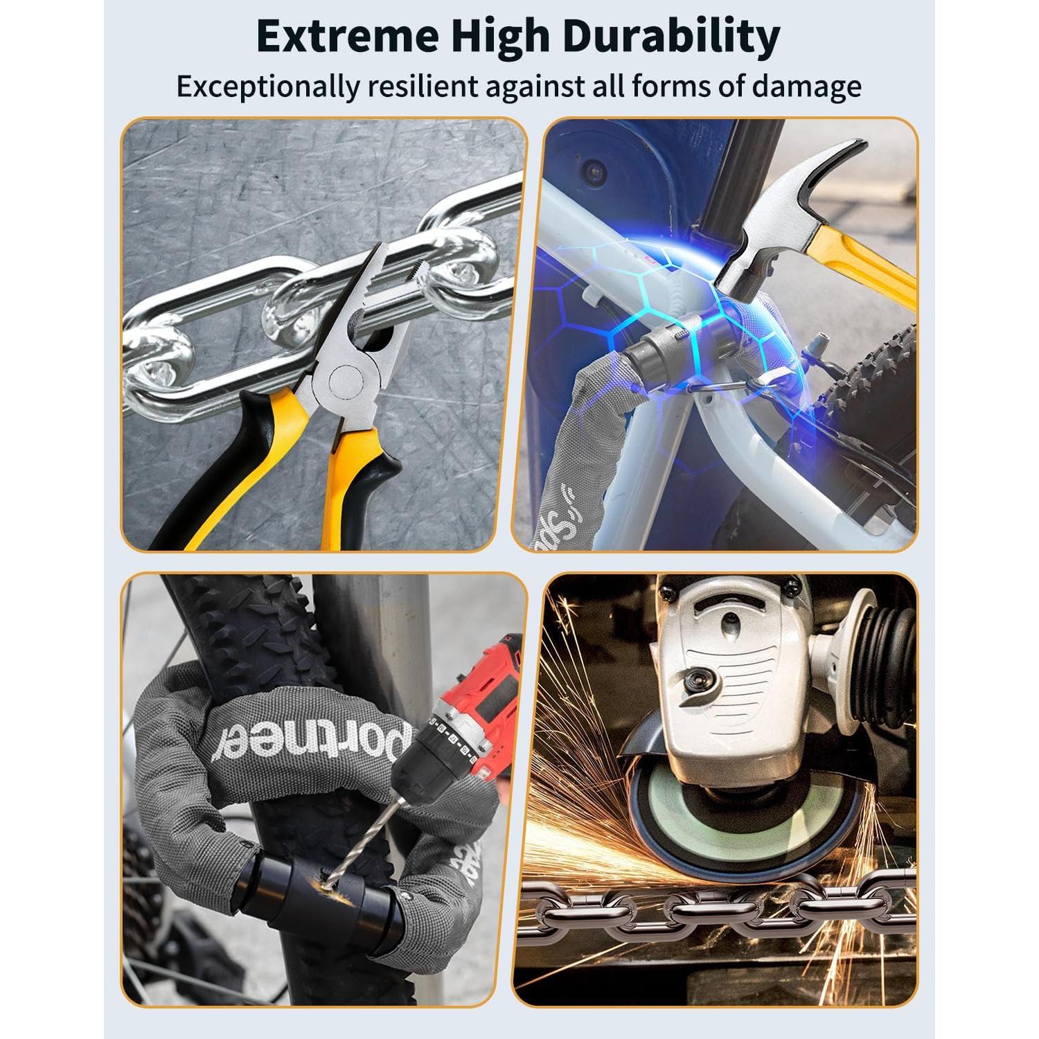 Candado de Cadena Sportneer 8mm Antirrobo con 2 Llaves 1.22m