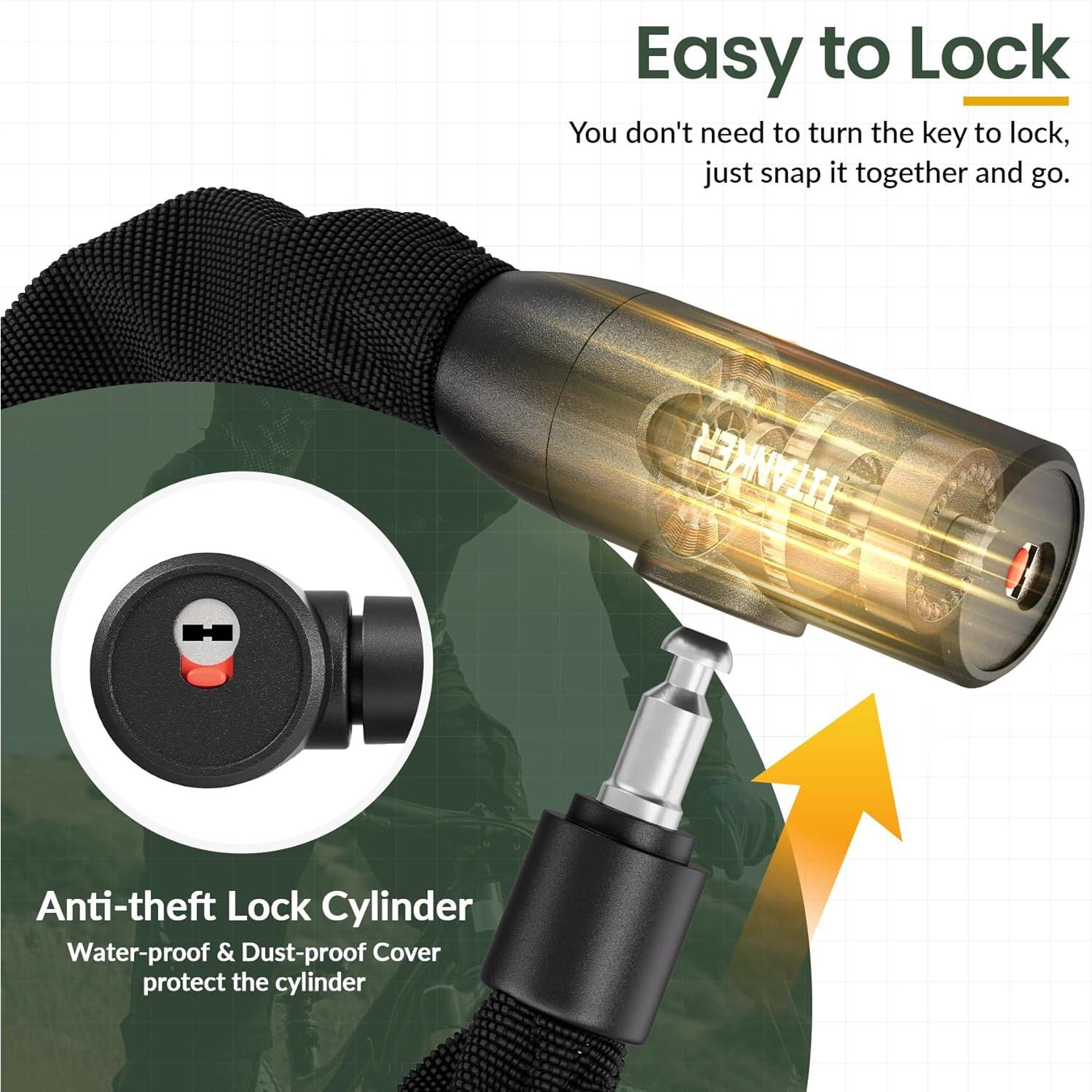 Candado de Cadena Titanker 0.91m 6mm Alta Resistencia Antirrobo