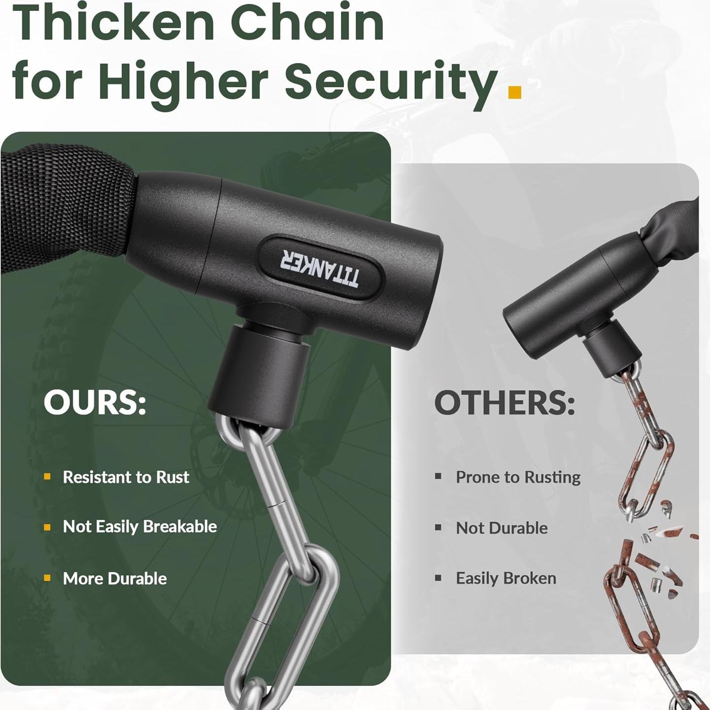 Candado de Cadena Titanker 0.91m 6mm Alta Resistencia Antirrobo