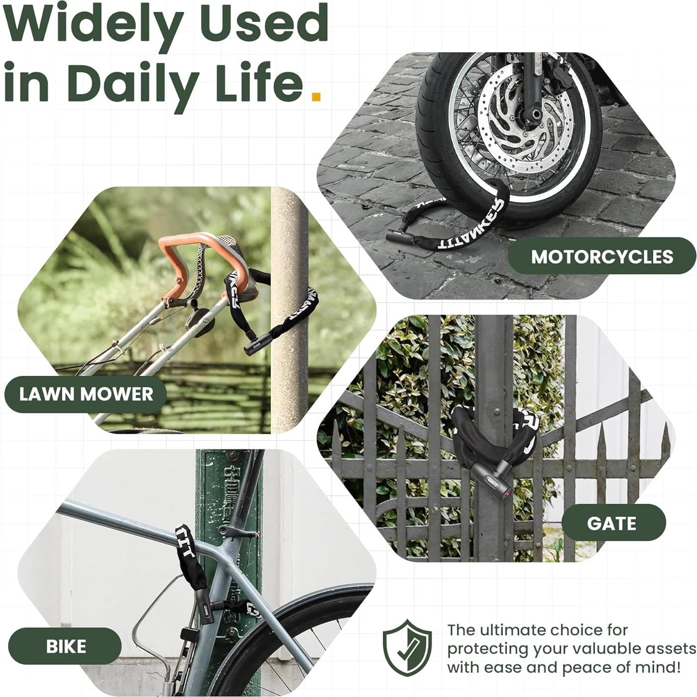 Candado de Cadena Titanker 0.91m 6mm Alta Resistencia Antirrobo