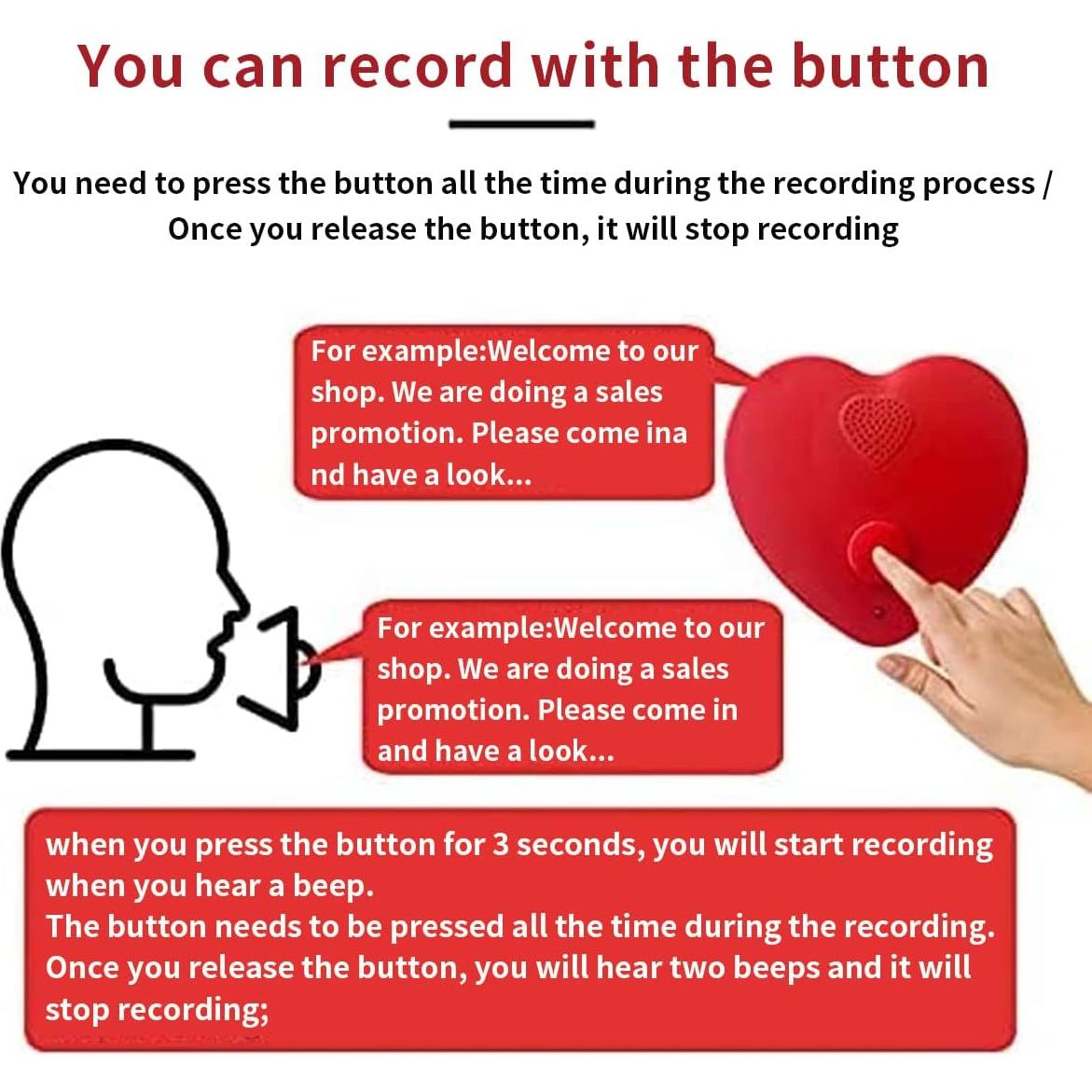 Grabadora de Voz JRGKJCP 5min para Juguetes de Peluche