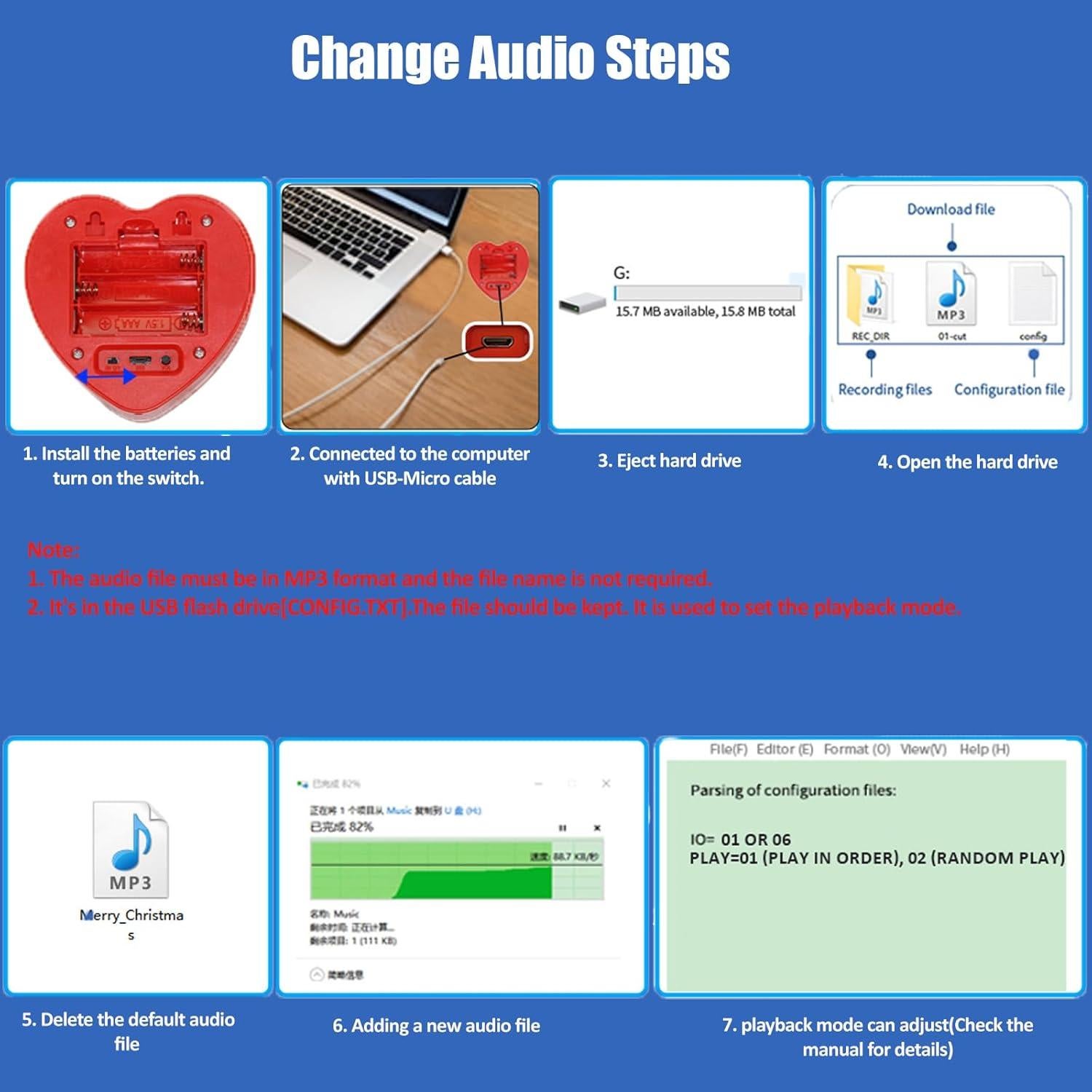 Grabadora de Voz XLW 16 Min para Juguetes de Peluche