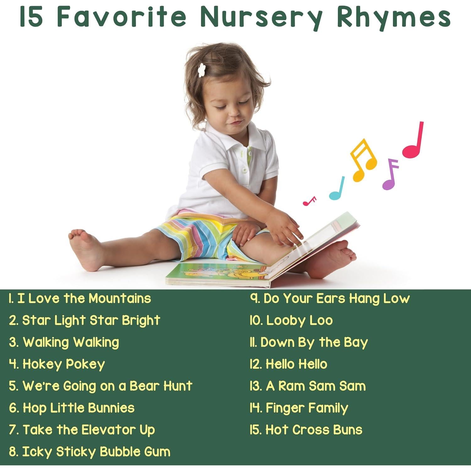 Libro Musical Infantil Learning Bugs 15 Rimas para Niños