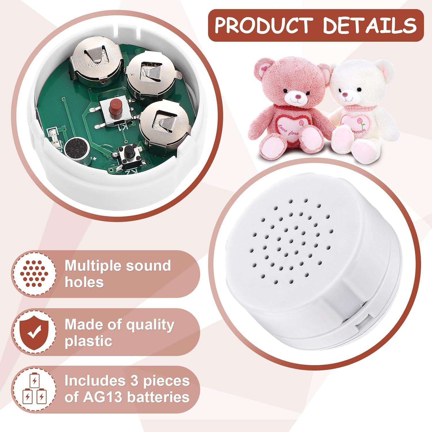 Konohan Grabadora de Voz Mini para Juguetes de Peluche 3 Pcs