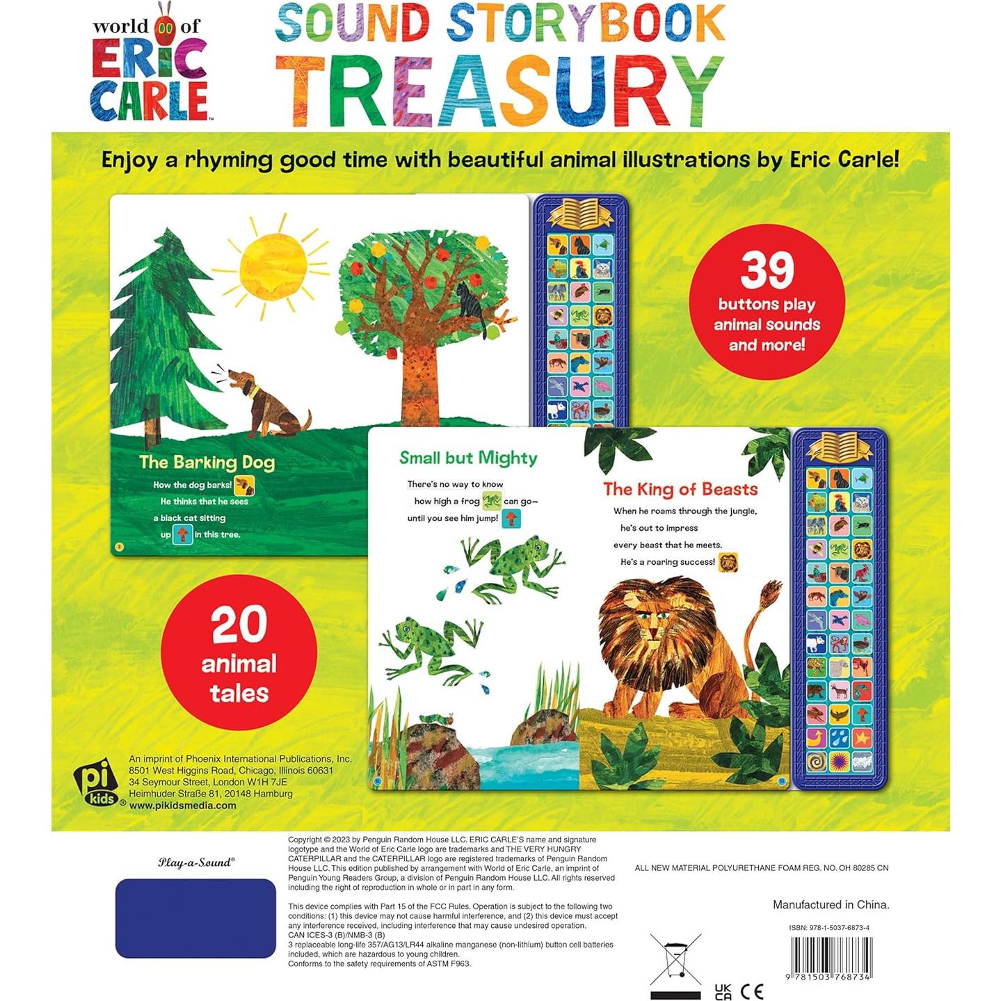World of Eric Carle: Sound Storybook Treasury - 39-Button Animal Sound Book - PI Kids