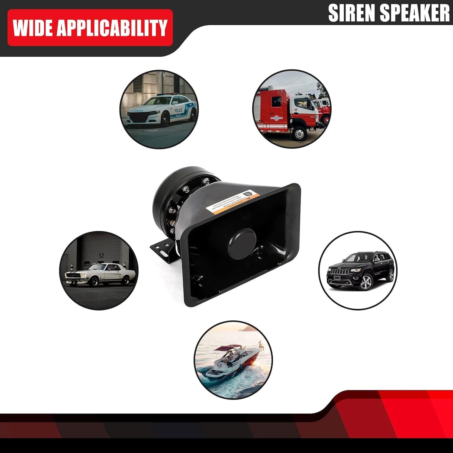 Altavoz de Sirena KingzAuto 200W 135dB 12V para Vehículos