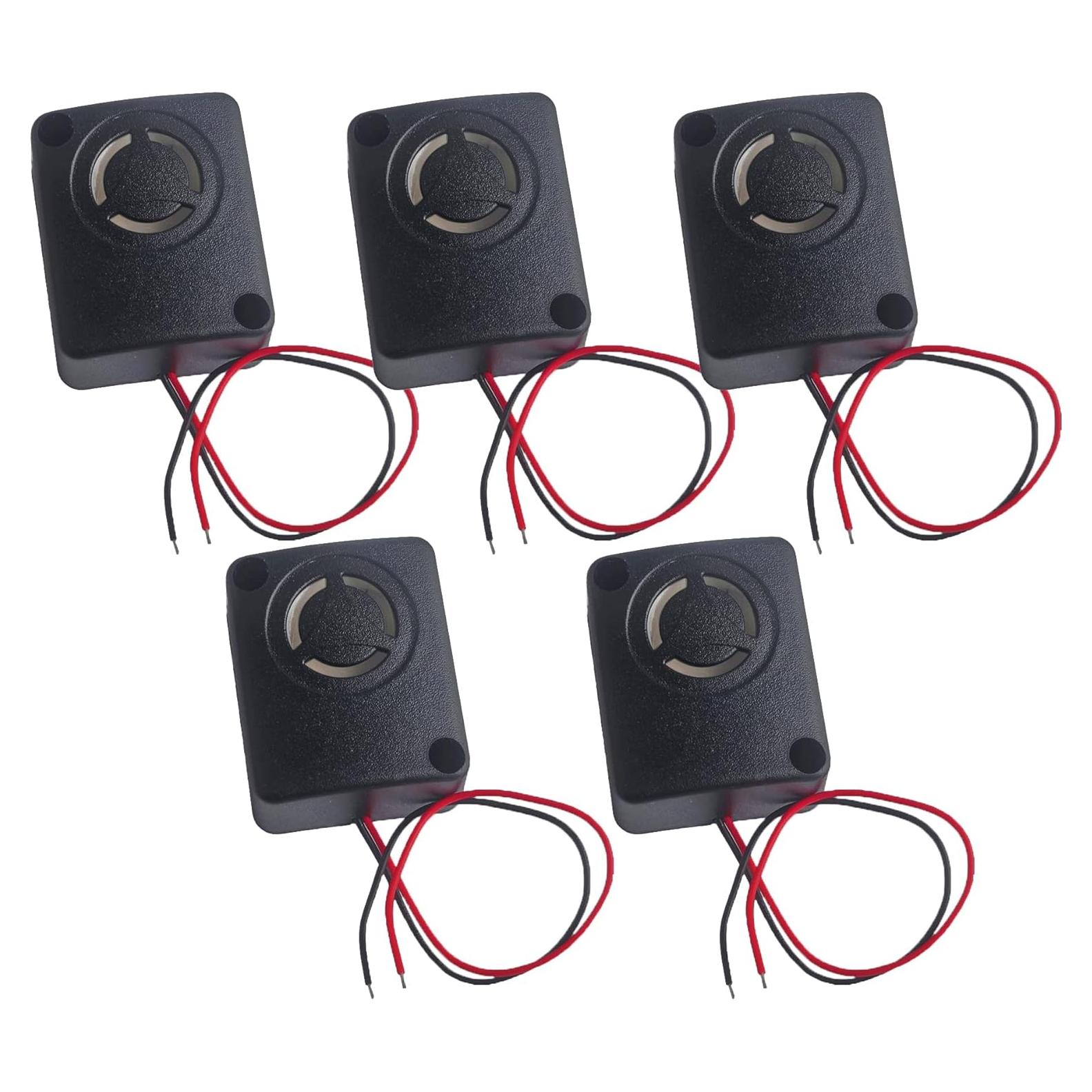 Sirena de Alarma Mini Piezo Wishiot 12V DC 110dB - Paquete de 5