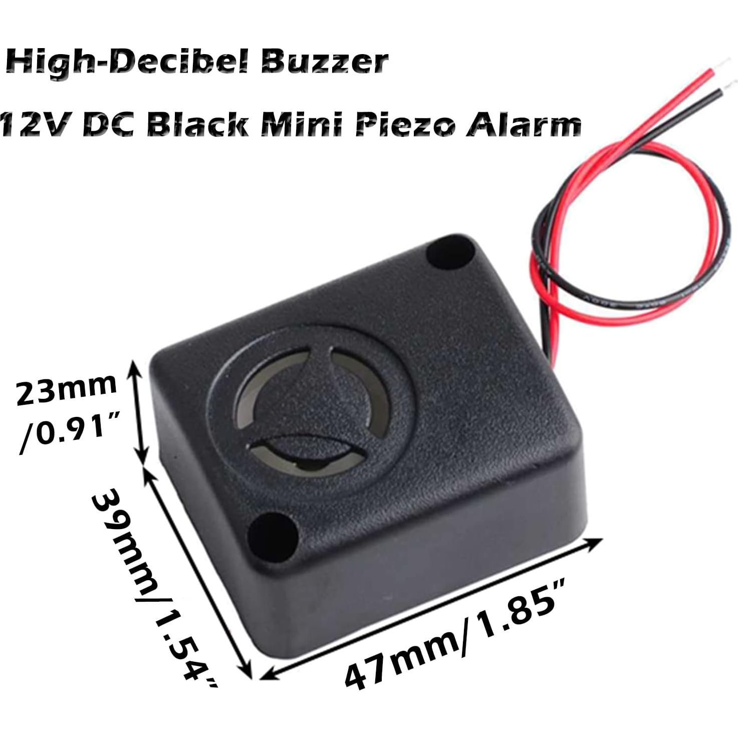 Sirena de Alarma Mini Piezo Wishiot 12V DC 110dB - Paquete de 5