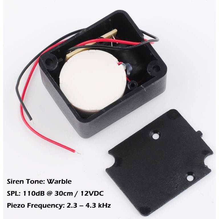 Sirena de Alarma Mini Piezo Wishiot 12V DC 110dB - Paquete de 5