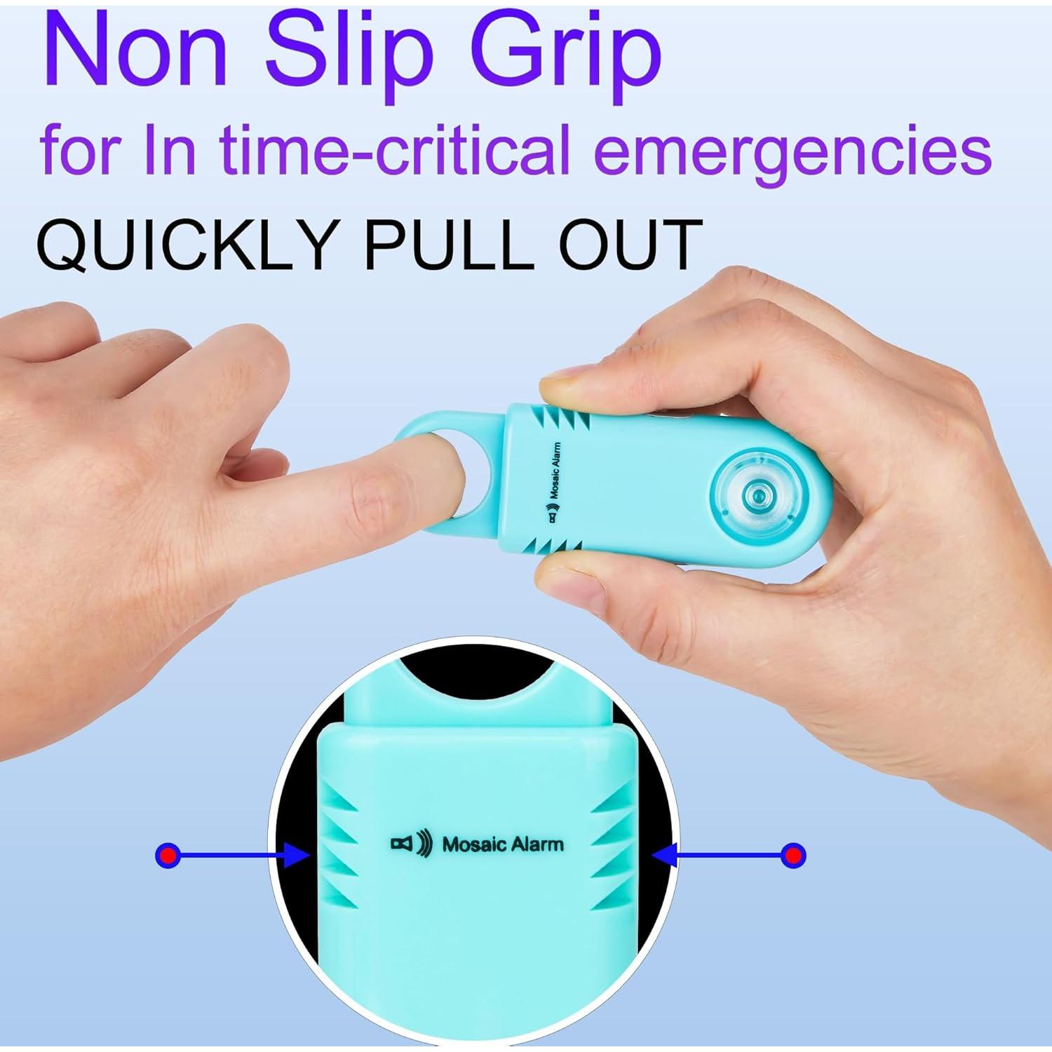 Alarma de Seguridad Personal Recargable 135dB con Luz LED Aqua