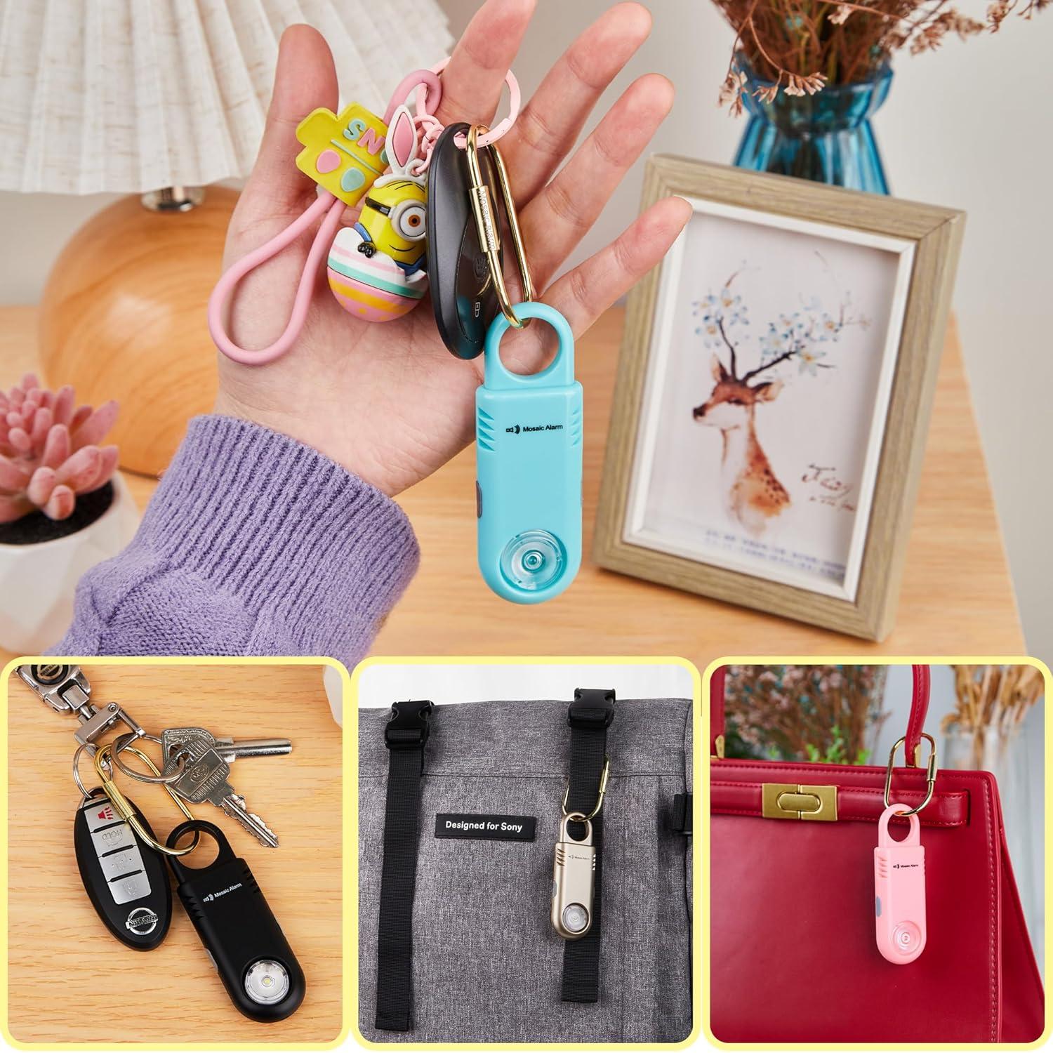 Alarma de Seguridad Personal Recargable 135dB con Luz LED Aqua