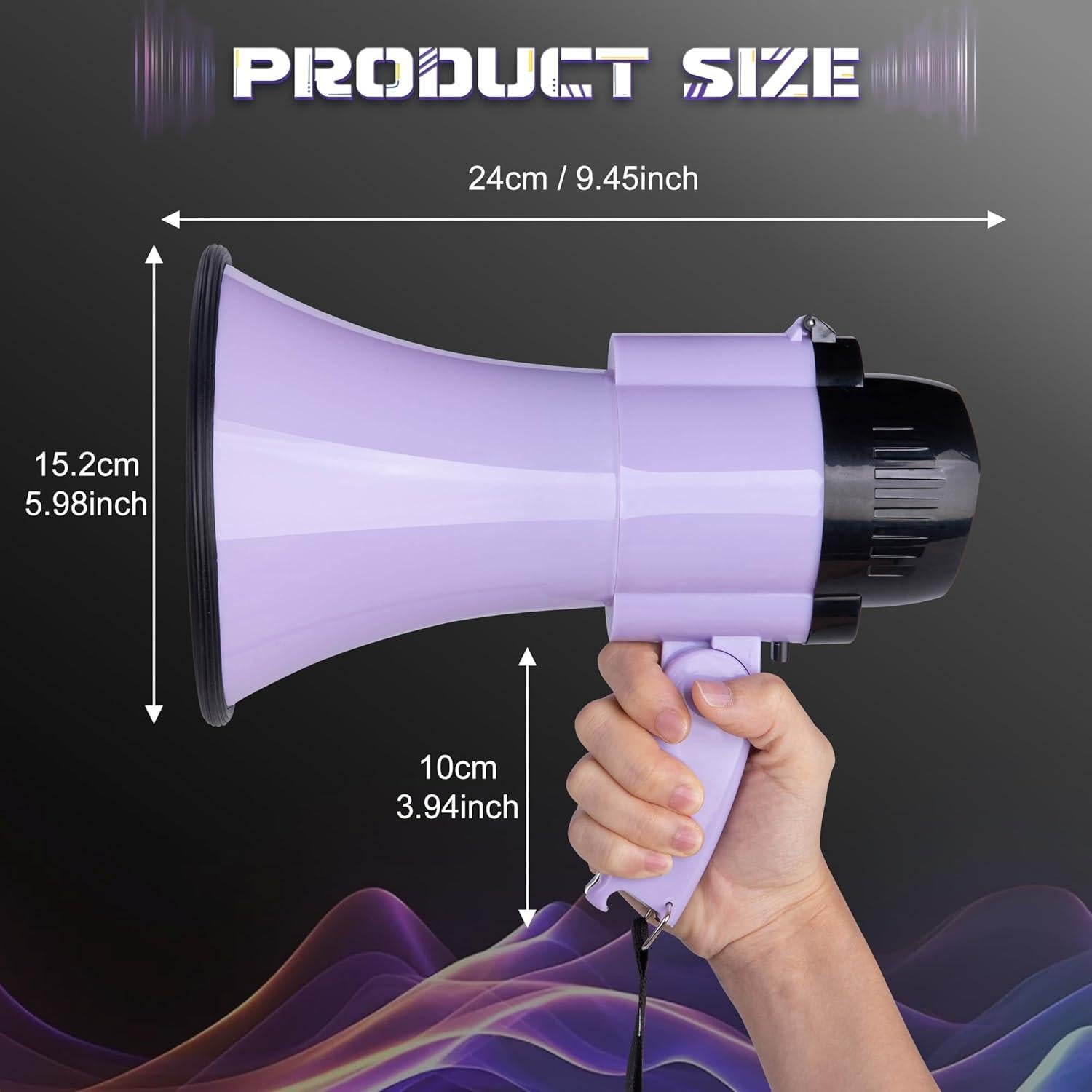 Megáfono MyMealivos 30W con Sirena y Control de Volumen 91.44m