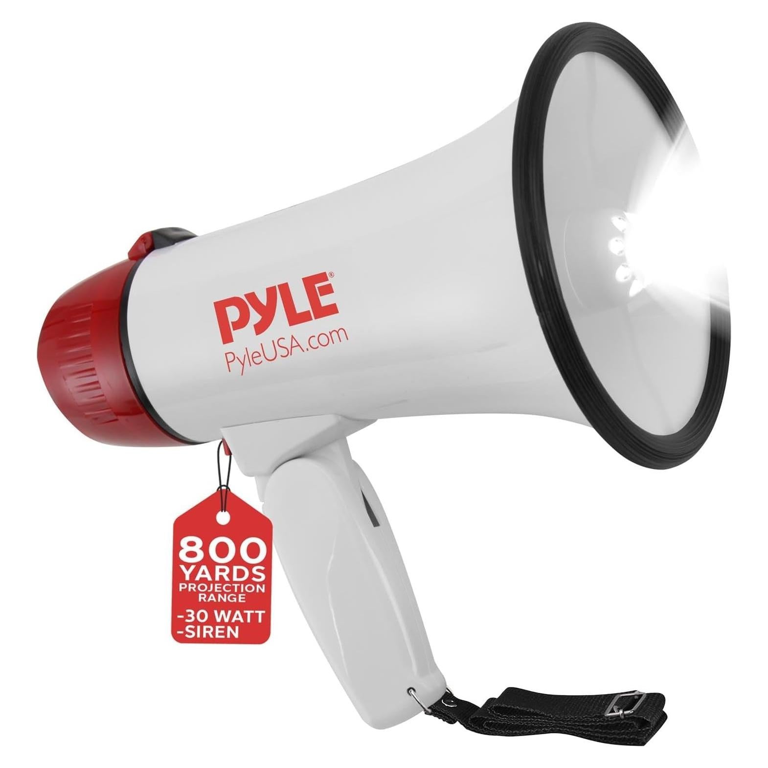 Megáfono Pyle Bullhorn 30W con Sirena y Control de Volumen