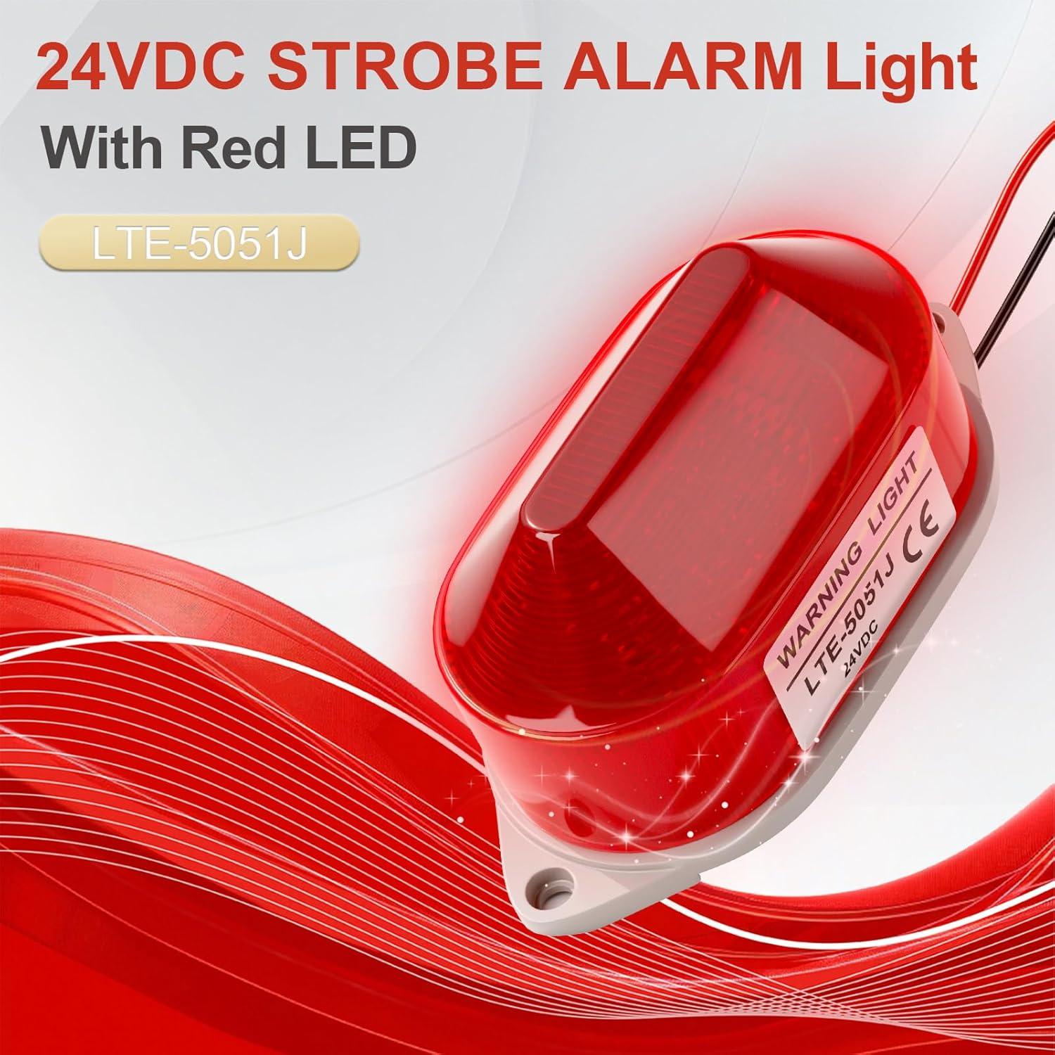 Luz de Advertencia Estroboscópica QTEATAK 24V LED Rojo 105dB