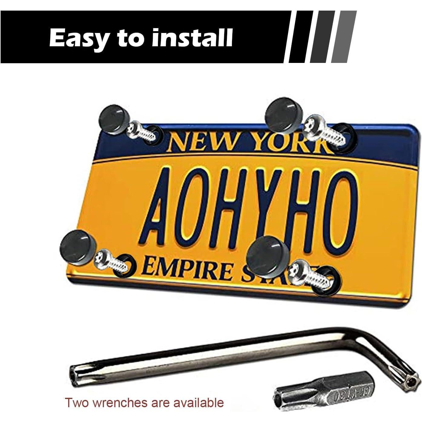 Juego de 4 Tornillos Antirrobo GKmow para Placas de Matrícula