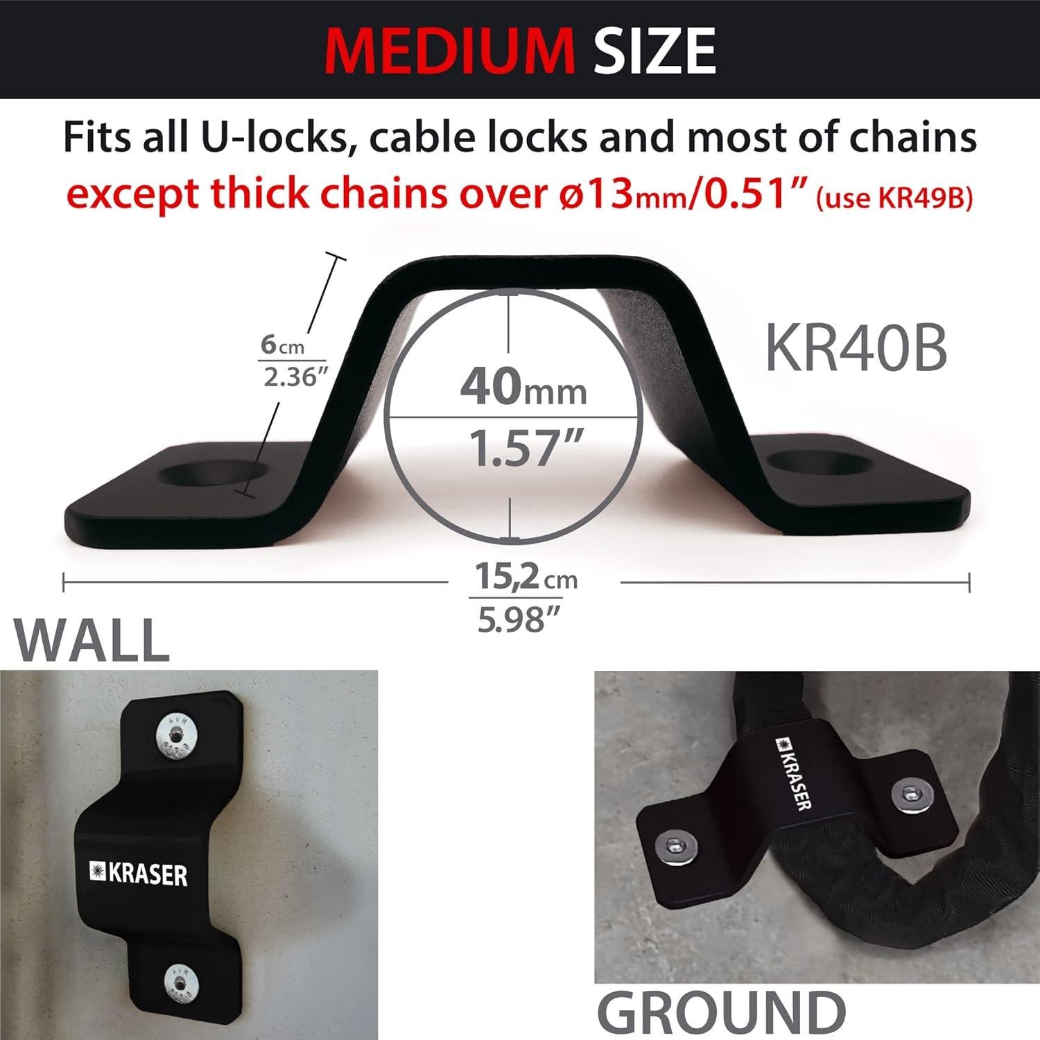 Anclaje de Seguridad KRASER KR40B para Cadena hasta 13mm