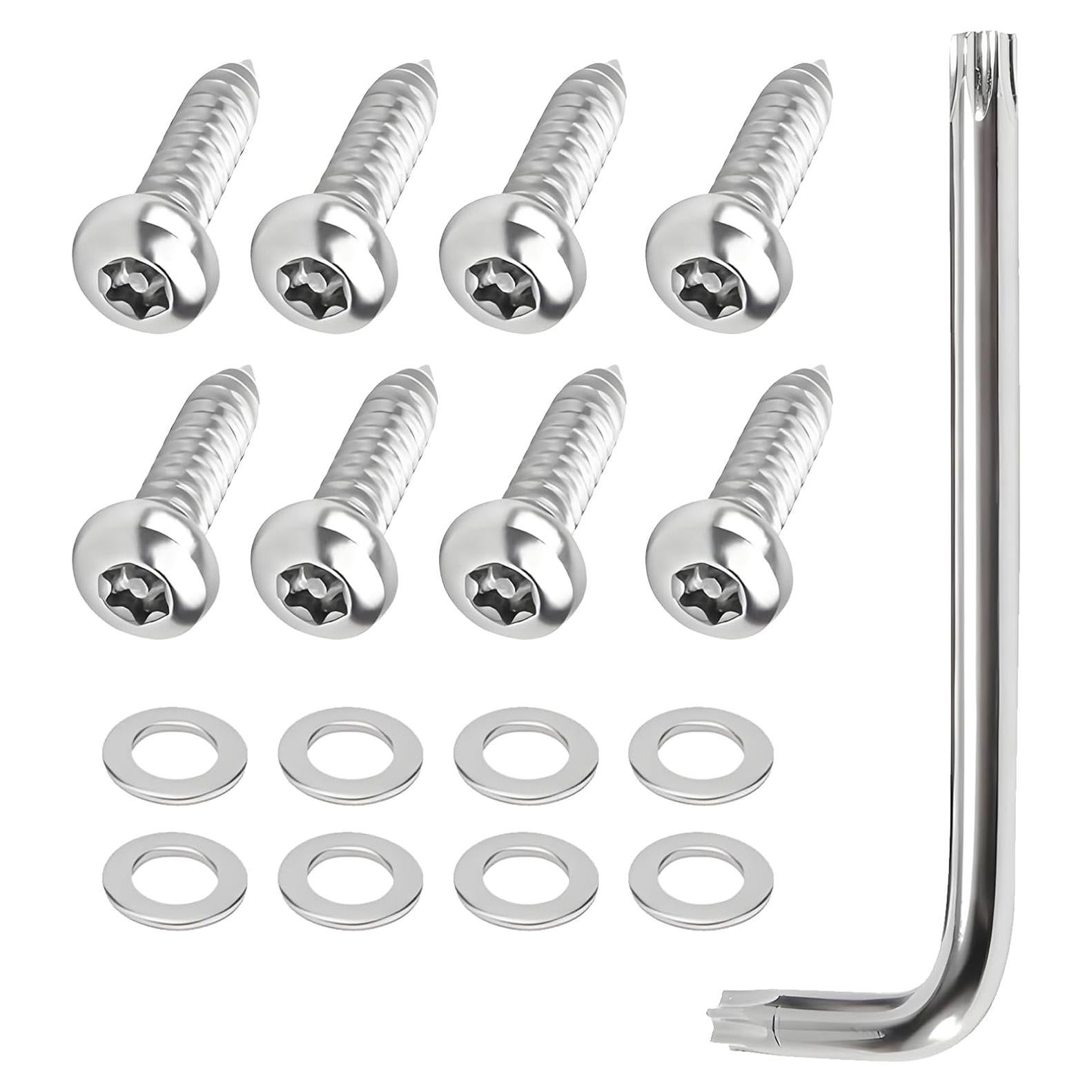 Tornillos Antirrobo para Placas de Matrícula HAVANSIDY 8 Pcs