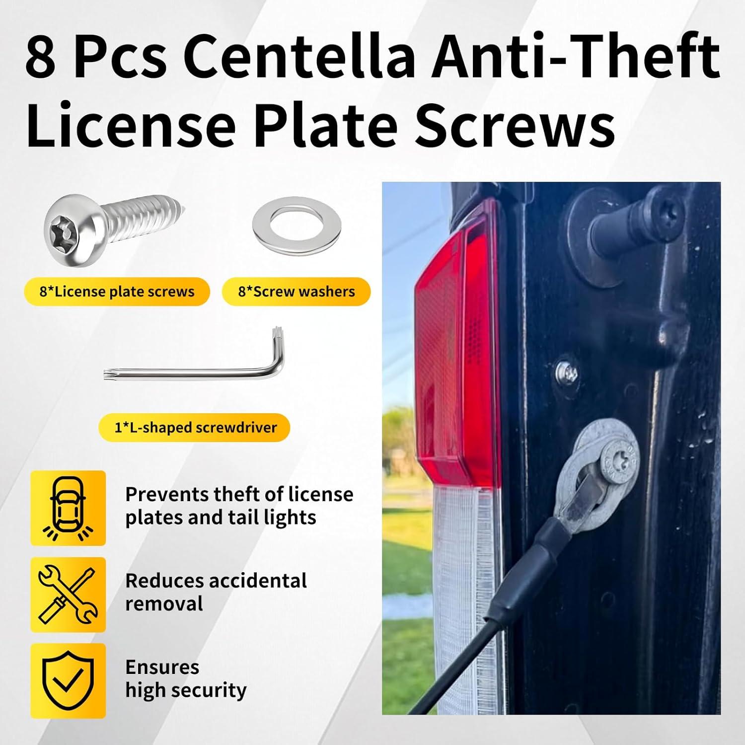 Tornillos Antirrobo para Placas de Matrícula HAVANSIDY 8 Pcs