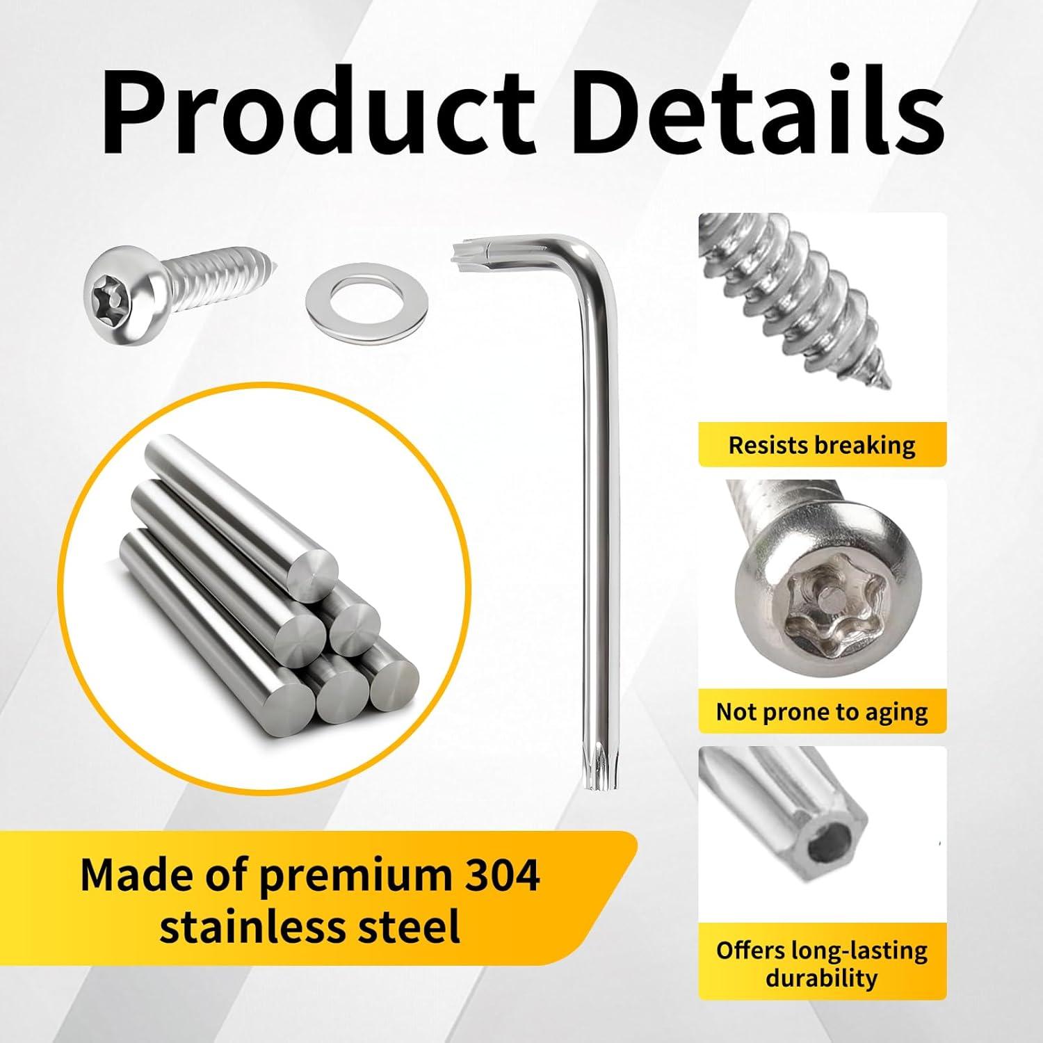 Tornillos Antirrobo para Placas de Matrícula HAVANSIDY 8 Pcs