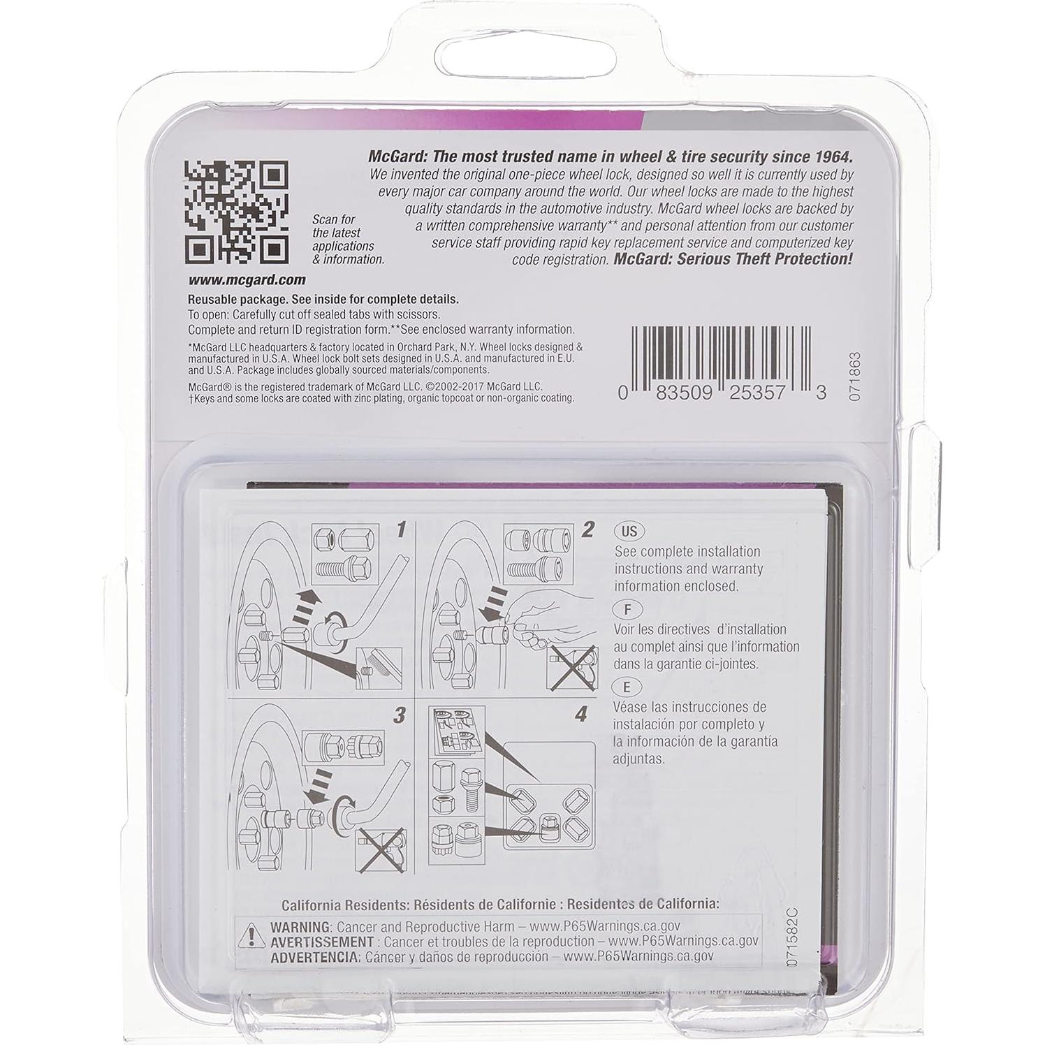 Bloqueos de Rueda McGard 25357 Cono Negro M12 x 1.5 - Juego de 4