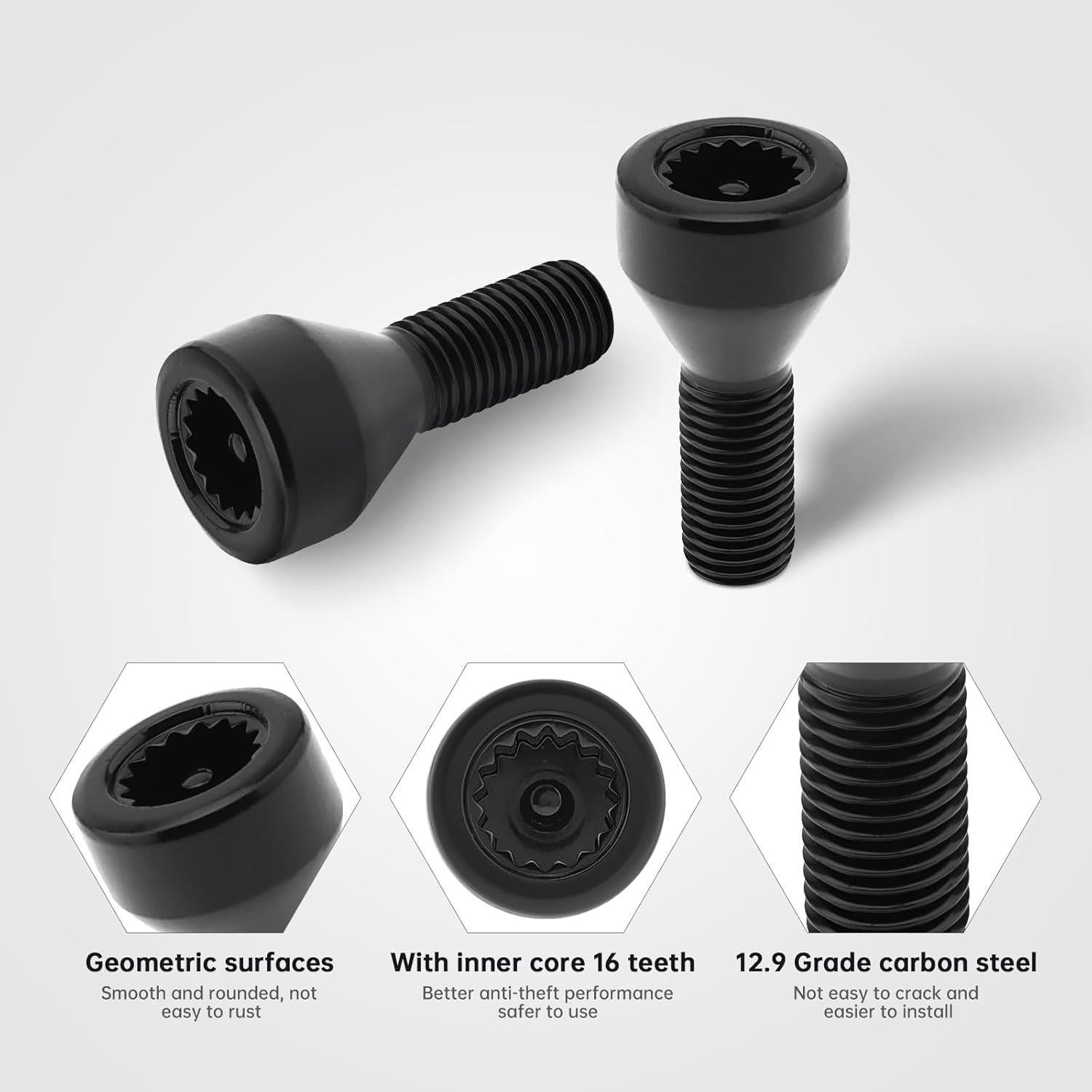 Juego de Tuercas de Seguridad M12x1.5mm ePathChina para BMW