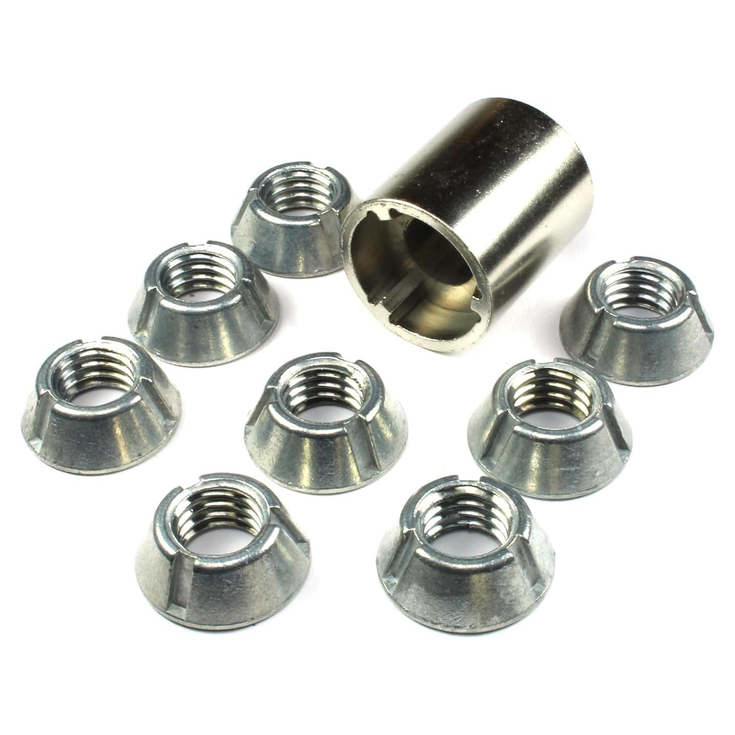 Tuercas de Seguridad Antirrobo Trident Zamak 5 8pzs + Herramienta
