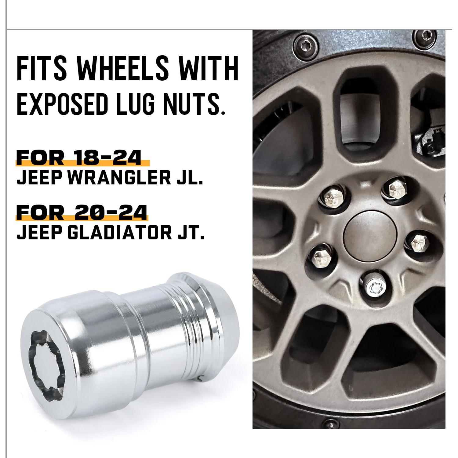 Juego de Tuercas de Bloqueo de Rueda PQY M14x1.5 para Jeep