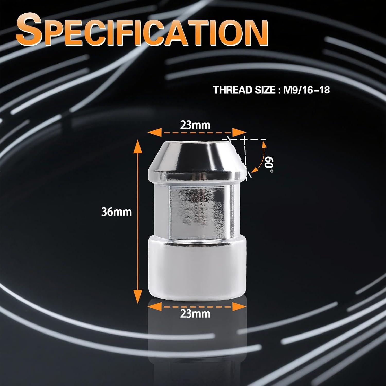 Kit de Tuercas de Bloqueo Antirrobo YWPXMY 9/16-18 para Ruedas