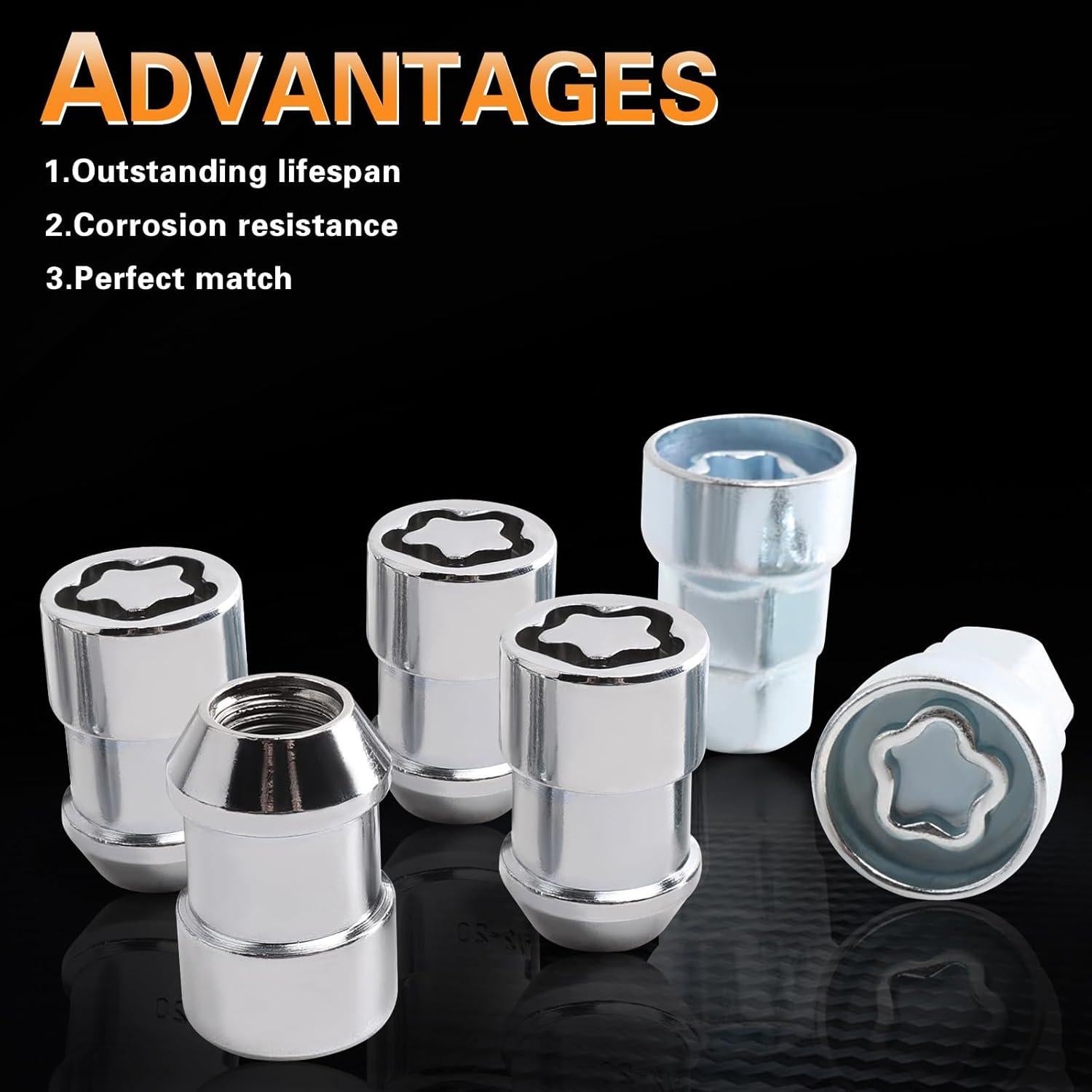 Kit de Tuercas de Bloqueo Antirrobo YWPXMY 9/16-18 para Ruedas