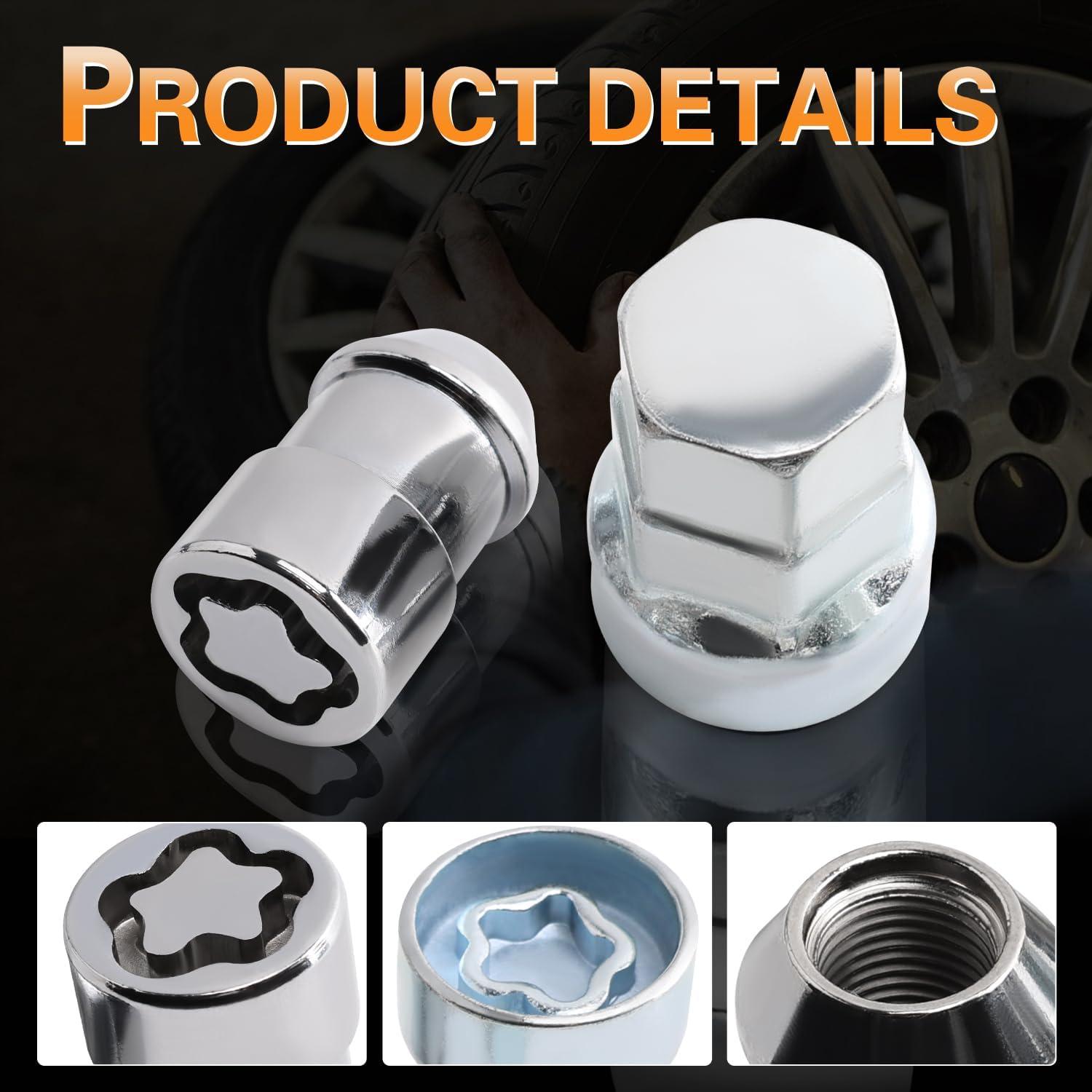 Kit de Tuercas de Bloqueo Antirrobo YWPXMY 9/16-18 para Ruedas