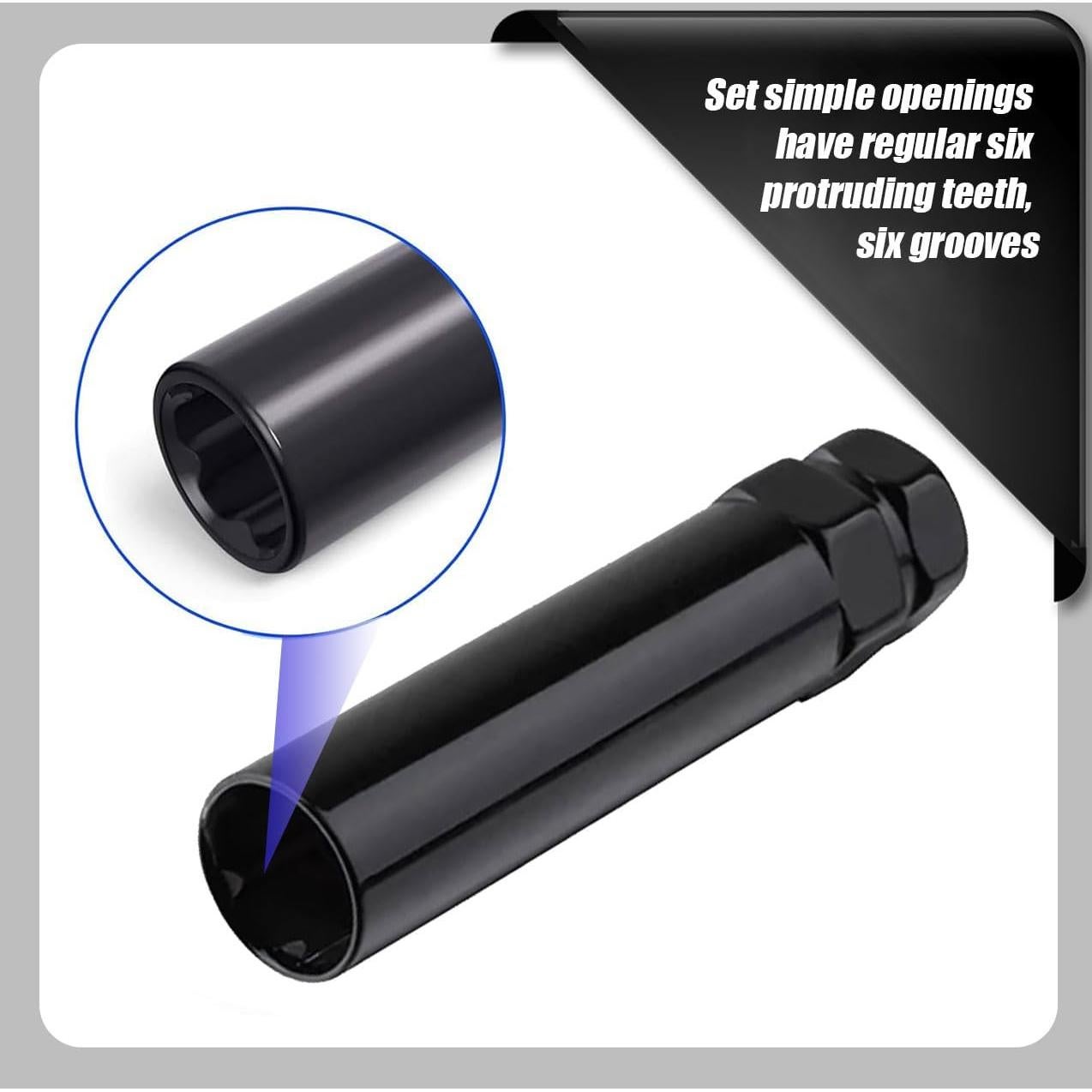 Herramienta de Instalación de Tuercas de Rueda QODOLSI 1 PC Metal Negro