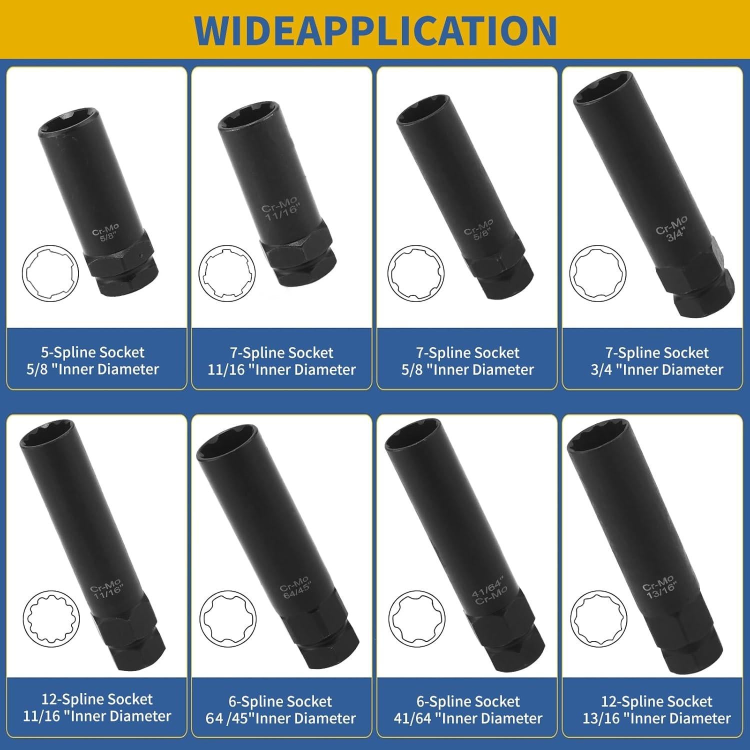 Juego de 8 Piezas de Enchufe para Tuercas de Bloqueo TVWVT