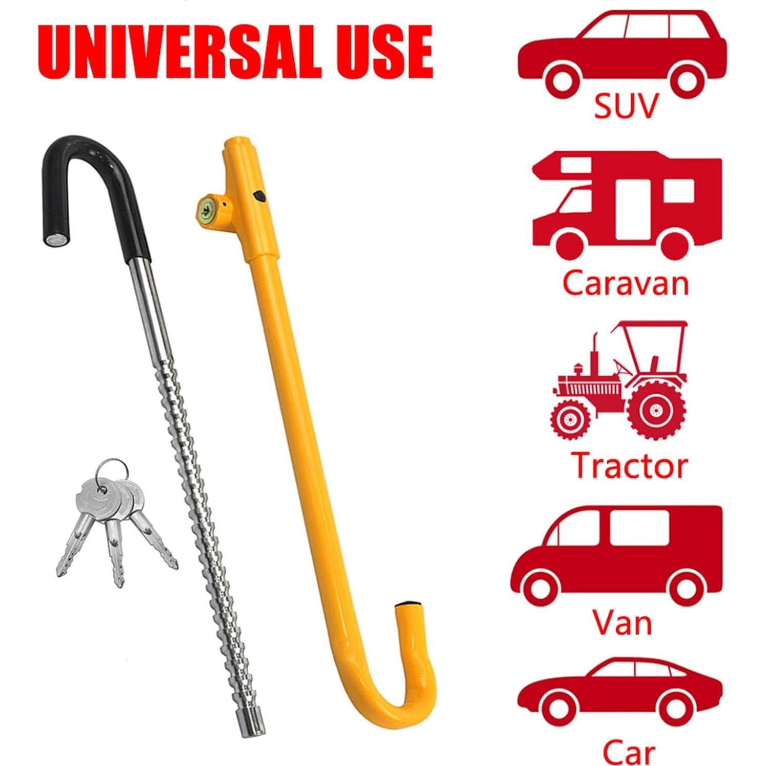 Candado Antirrobo KAYCENTOP para Volante y Pedal de Freno Amarillo