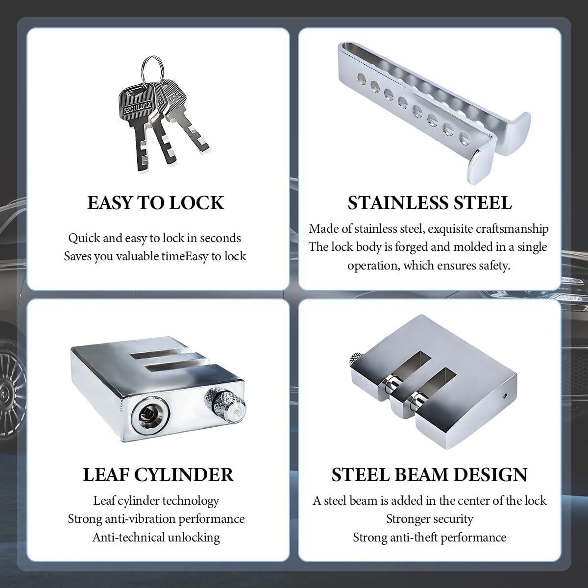 Candado Antirrobo de Freno y Embrague DXNQ - Acero Inoxidable