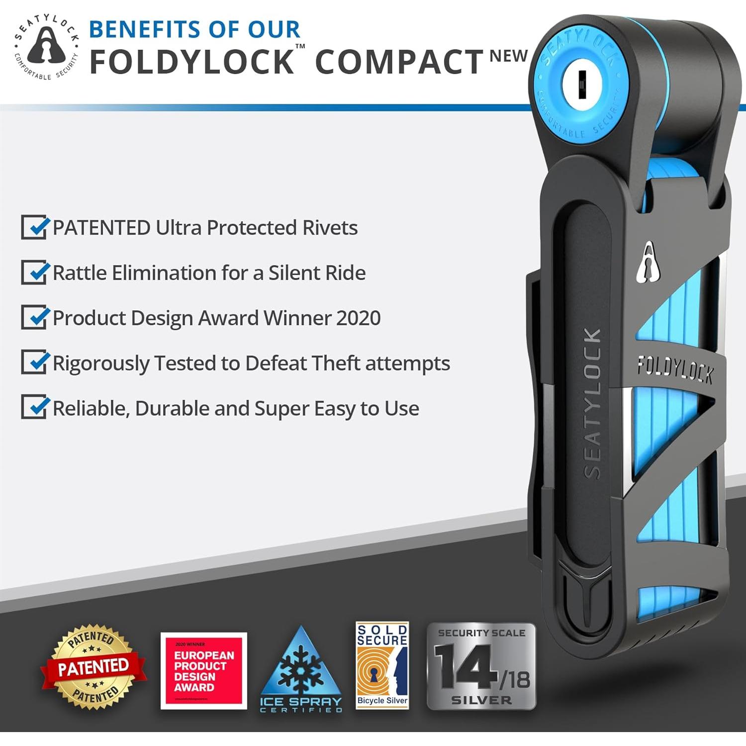 Cerradura Plegable Seatylock FoldyLock Compact para Bicicleta