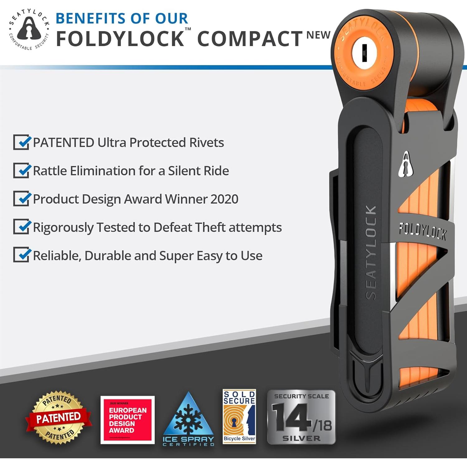 Cerradura Plegable Seatylock FoldyLock Compact para Bicicleta