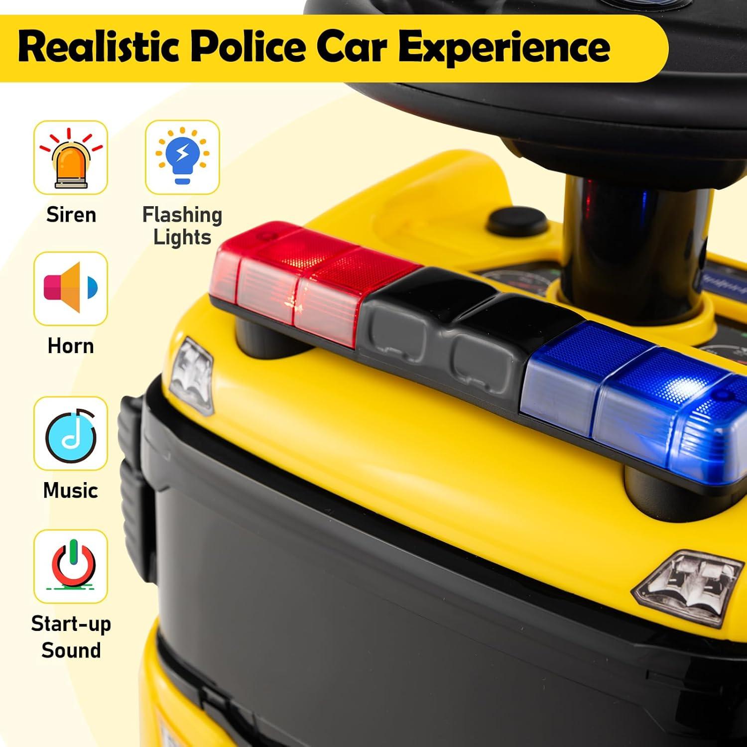 Licensed Scania Ride on Push Car by OLAKIDS, Toddler Sliding Walker with Siren Start-up Sound Under Seat Storage, Kids Foot-to-Floor Toys with Horn Lights Music for Boys Girls (Yellow)