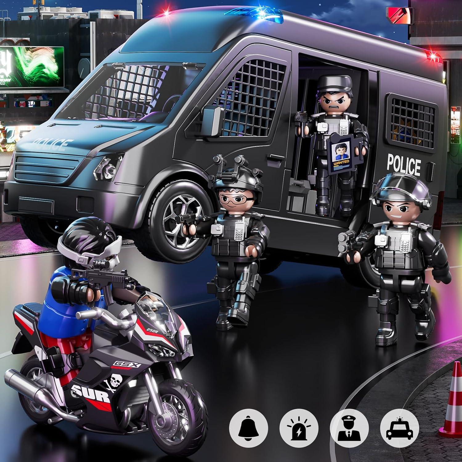 Coche de Policía de Juguete YunWings con Luz y Sonido