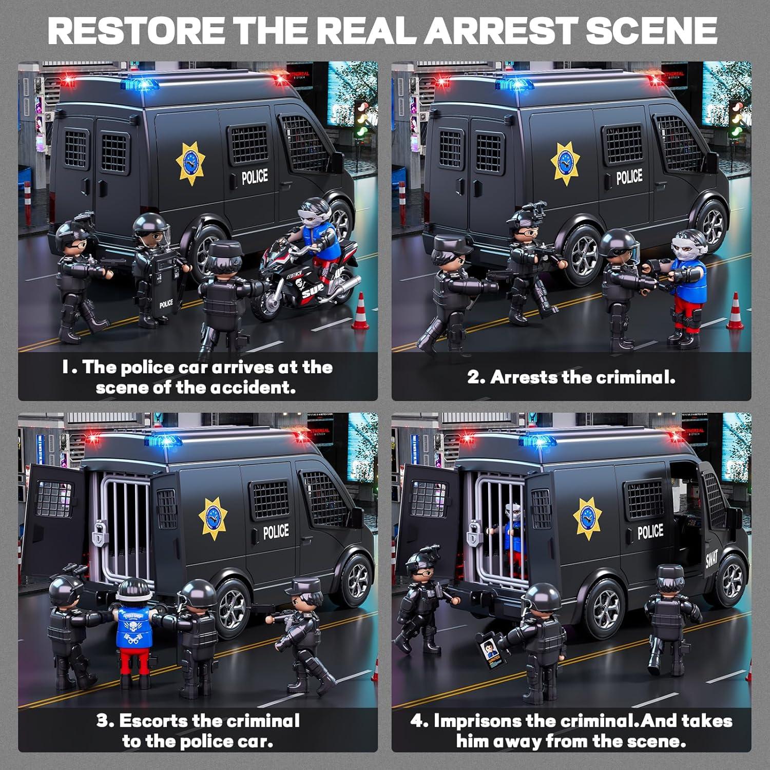 Coche de Policía de Juguete YunWings con Luz y Sonido