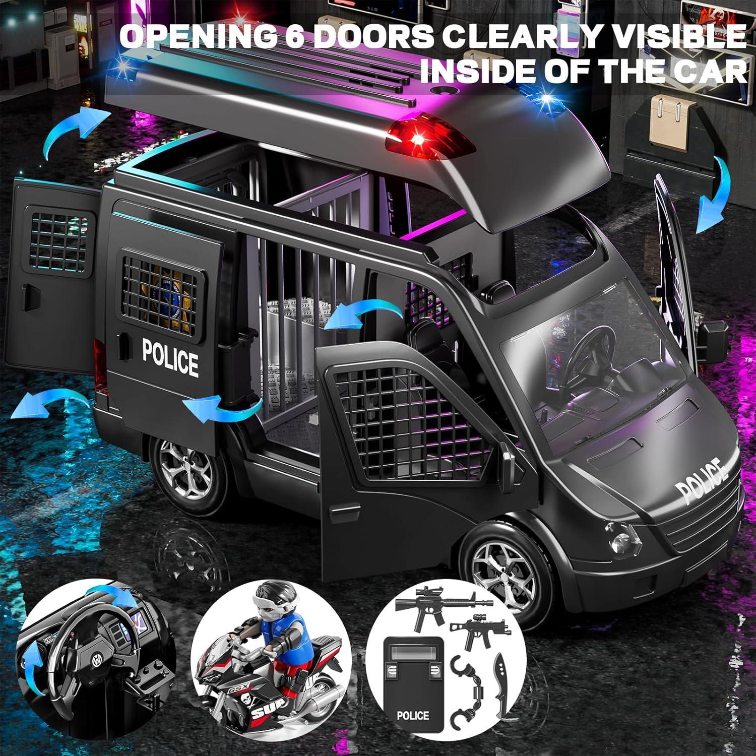 Coche de Policía de Juguete YunWings con Luz y Sonido