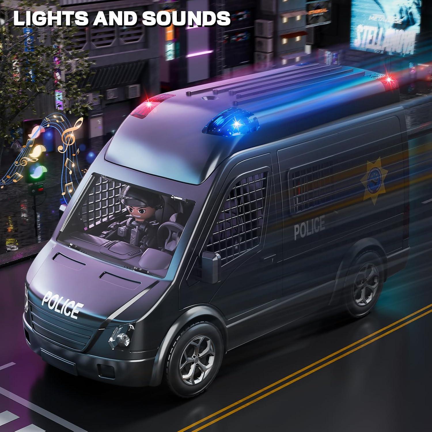 Coche de Policía de Juguete YunWings con Luz y Sonido