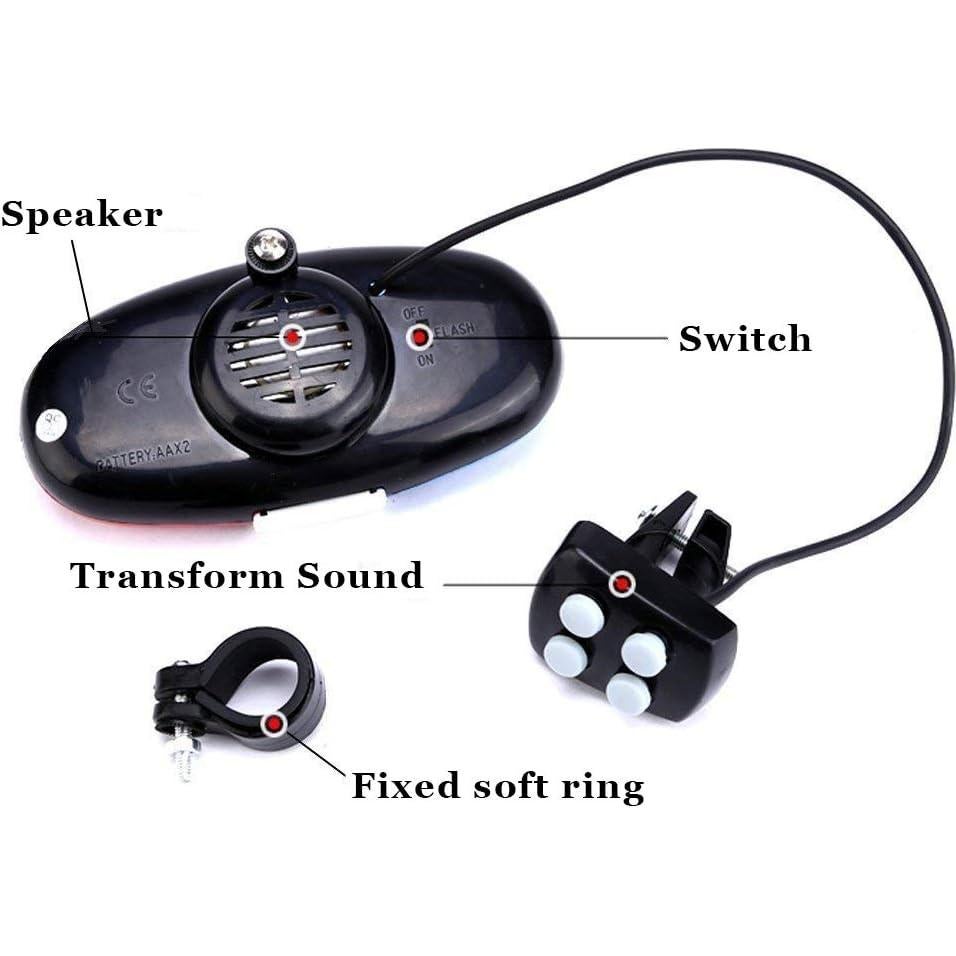 Sirena de Bicicleta Shopsimple con Luz LED y 4 Melodías