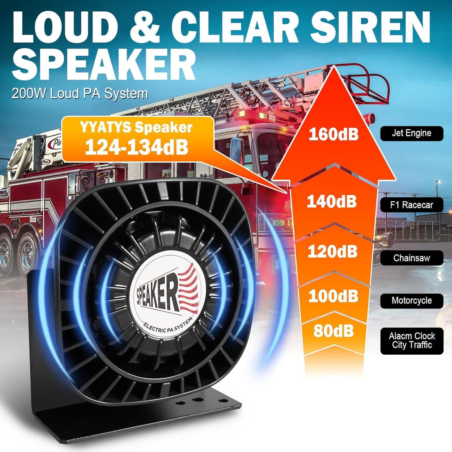 Kit de Altavoz de Sirena Policial YYATYS 200W PA 12V