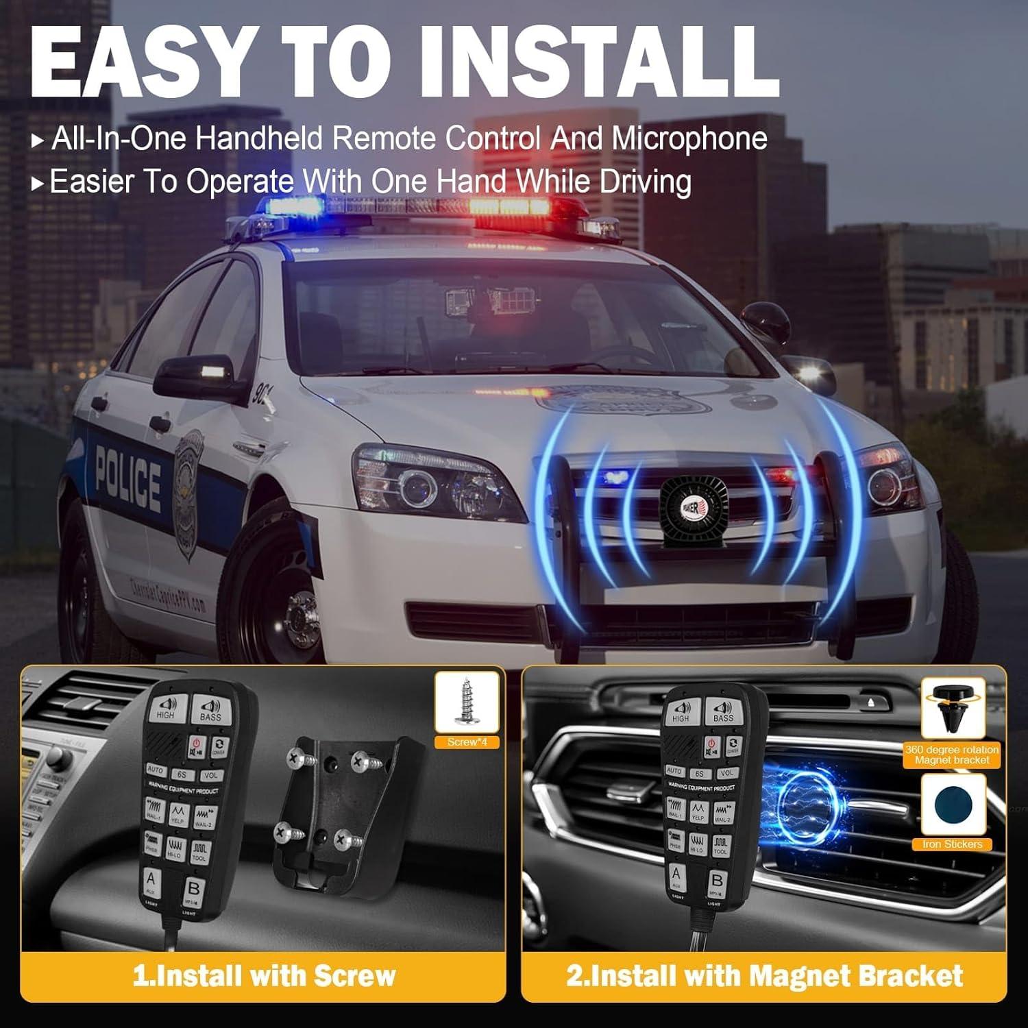 Kit de Altavoz de Sirena Policial YYATYS 200W PA 12V