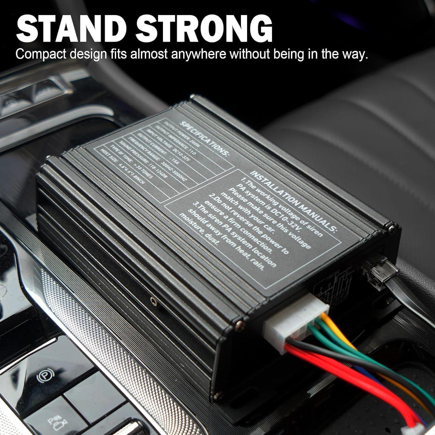 Kit de Altavoz de Sirena Policial YYATYS 200W PA 12V