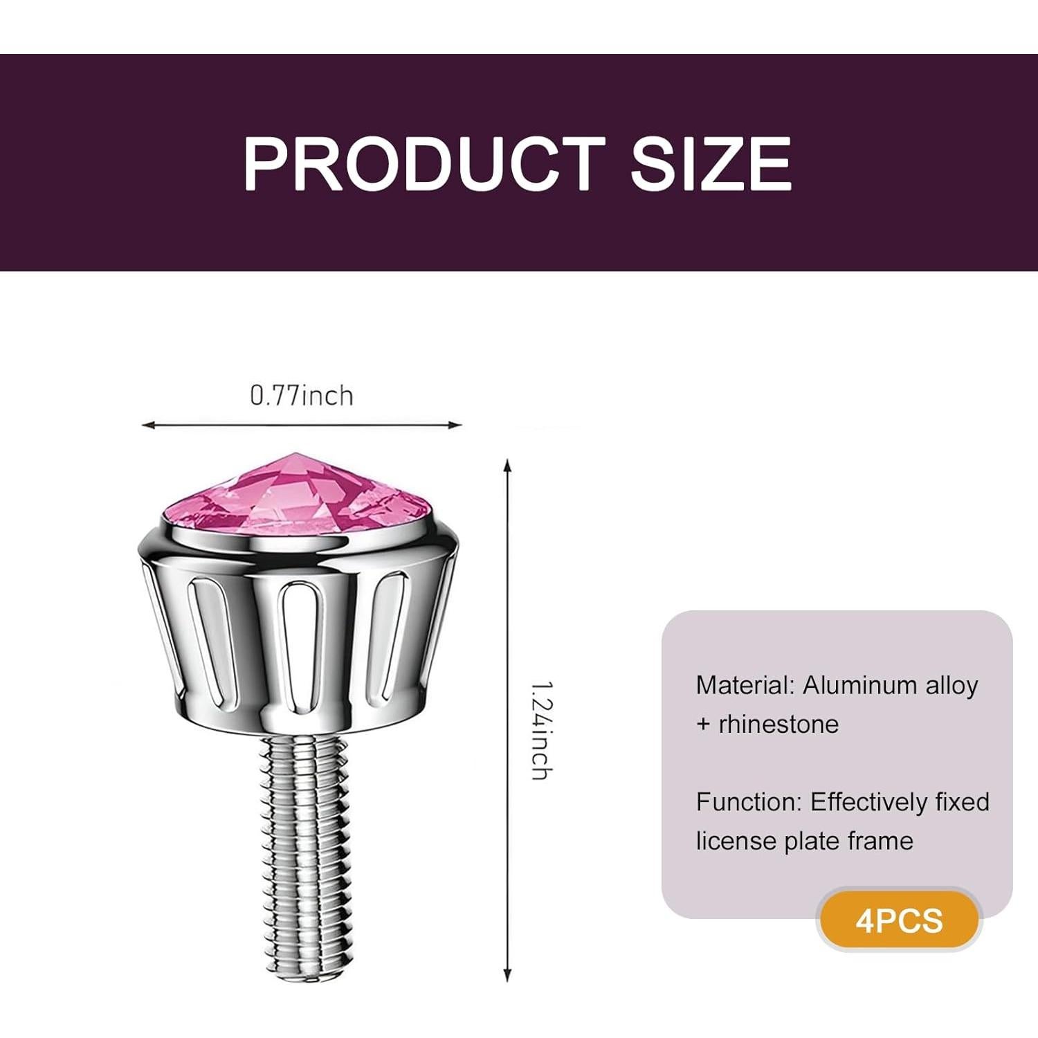Kit de Fijación Placas Matrícula Automóvil Getfay 4 PCS Rosa