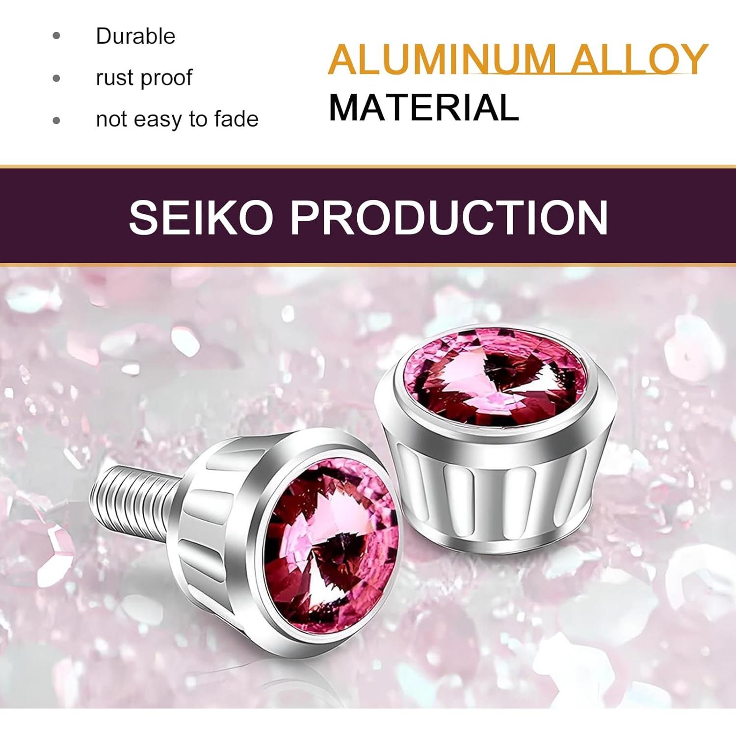 Kit de Fijación Placas Matrícula Automóvil Getfay 4 PCS Rosa